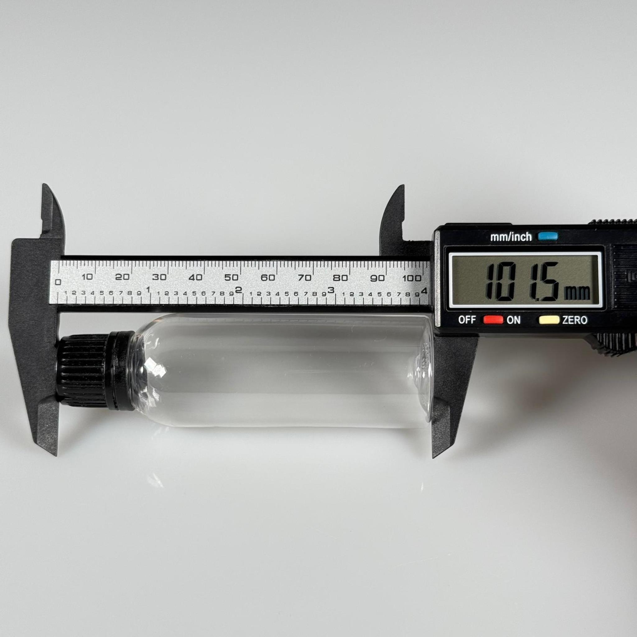 50 CC KALIN ŞEFFAF PET ŞİŞE (8 GR) - SİYAH KAPAKLI + KÖR TIPALI - 50 ML PLASTİK ŞİŞE