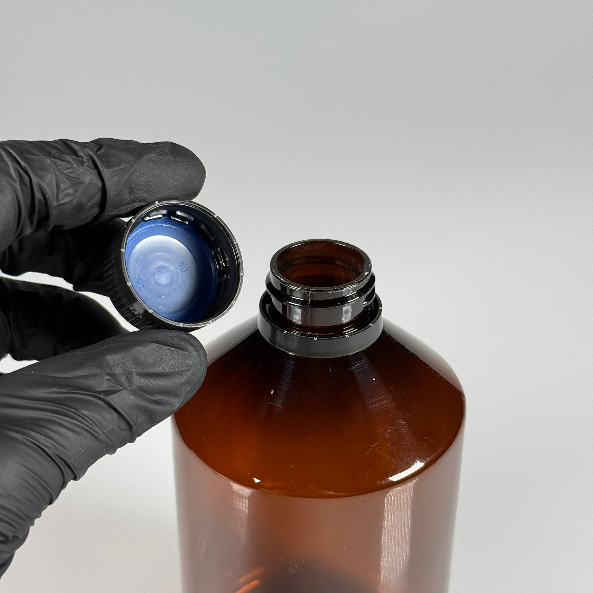 500 CC AMBER SERT PLASTİK ŞİŞE - SİYAH KİLİTLİ KAPAKLI  - 500 ML KAHVERENGİ PET ŞİŞE