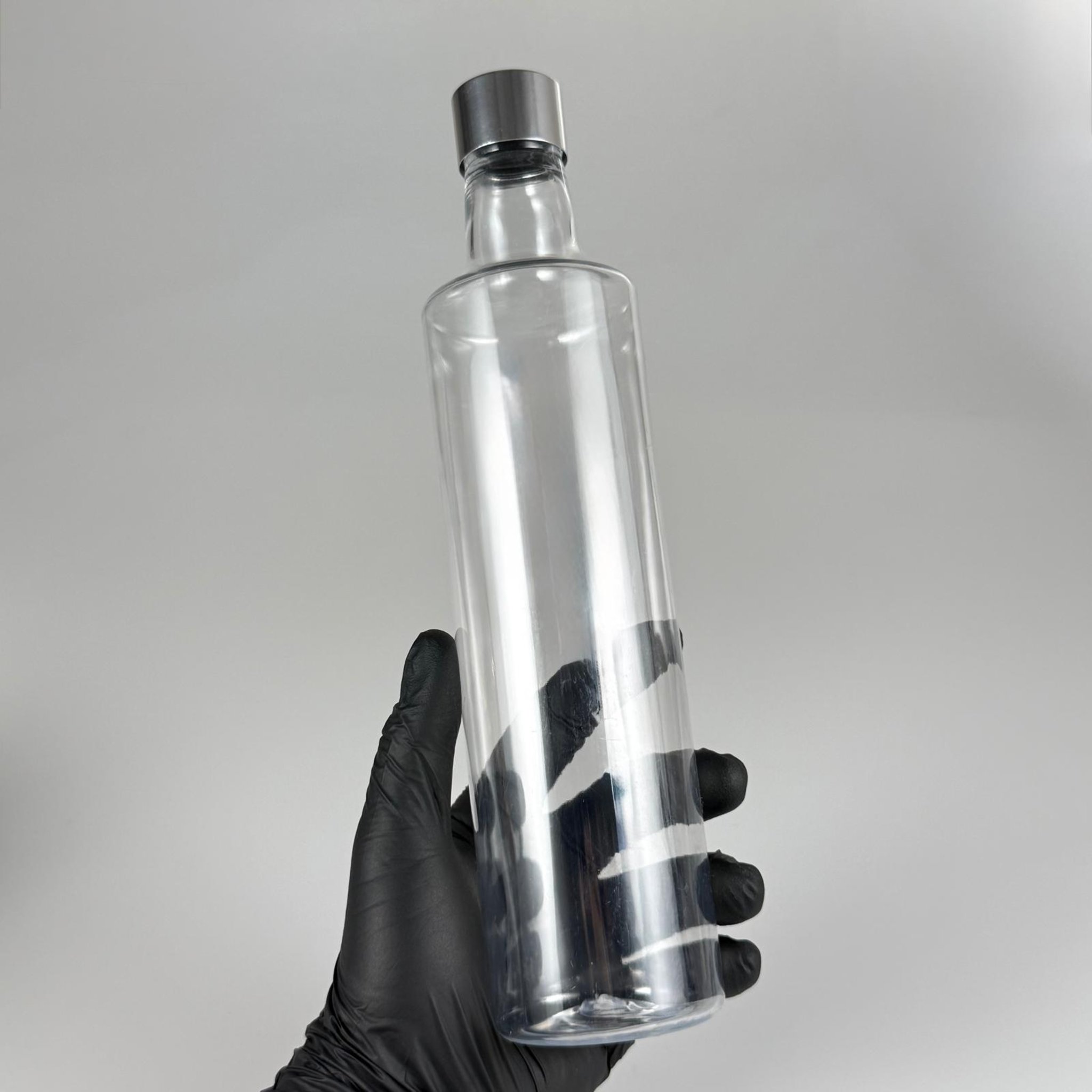 500 CC DORİKA SİLİNDİR PET ŞİŞE + ALÜMİNYUM KAPLAMALI GÜMÜŞ KAPAKLI TAKIM - 500 ML DORİKA PLASTİK ŞİŞE