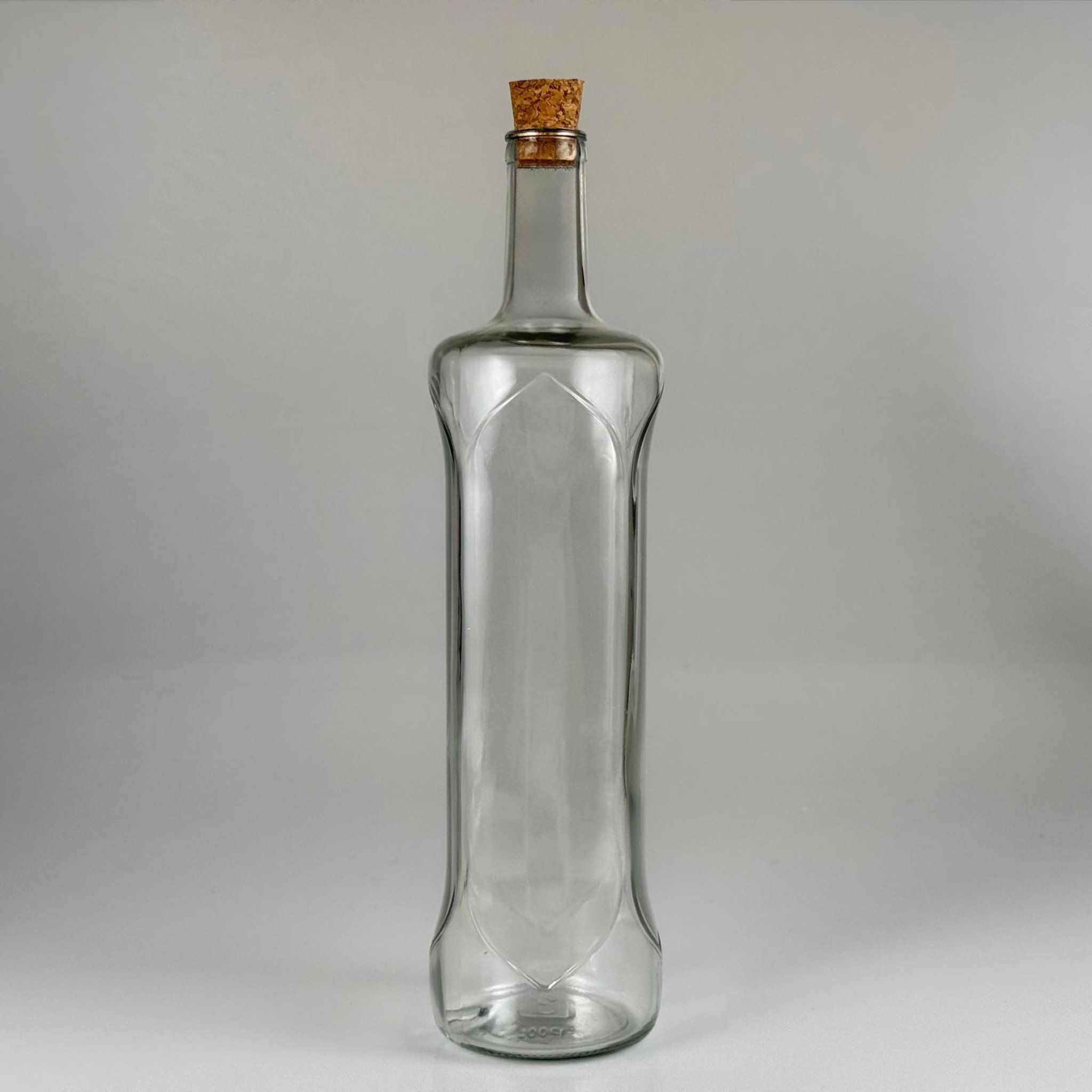 1000 CC DESENLİ DORİKA ŞEFFAF CAM ŞİŞE + MANTAR TIPALI TAKIM - 1000 ML MANTAR TIPALI ÇAKMA AĞIZ  CAM ŞİŞE