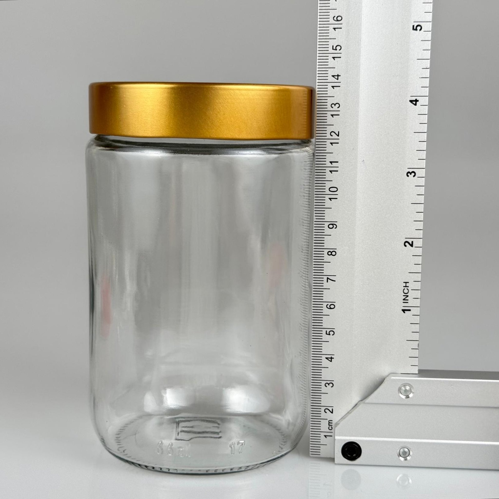 660 CC CAM KAVANOZ -  DERİN GOLD LÜKS METAL KAPAKLI - 660 ML CAM KAVANOZ - DERİN ETEK KAPAKLI
