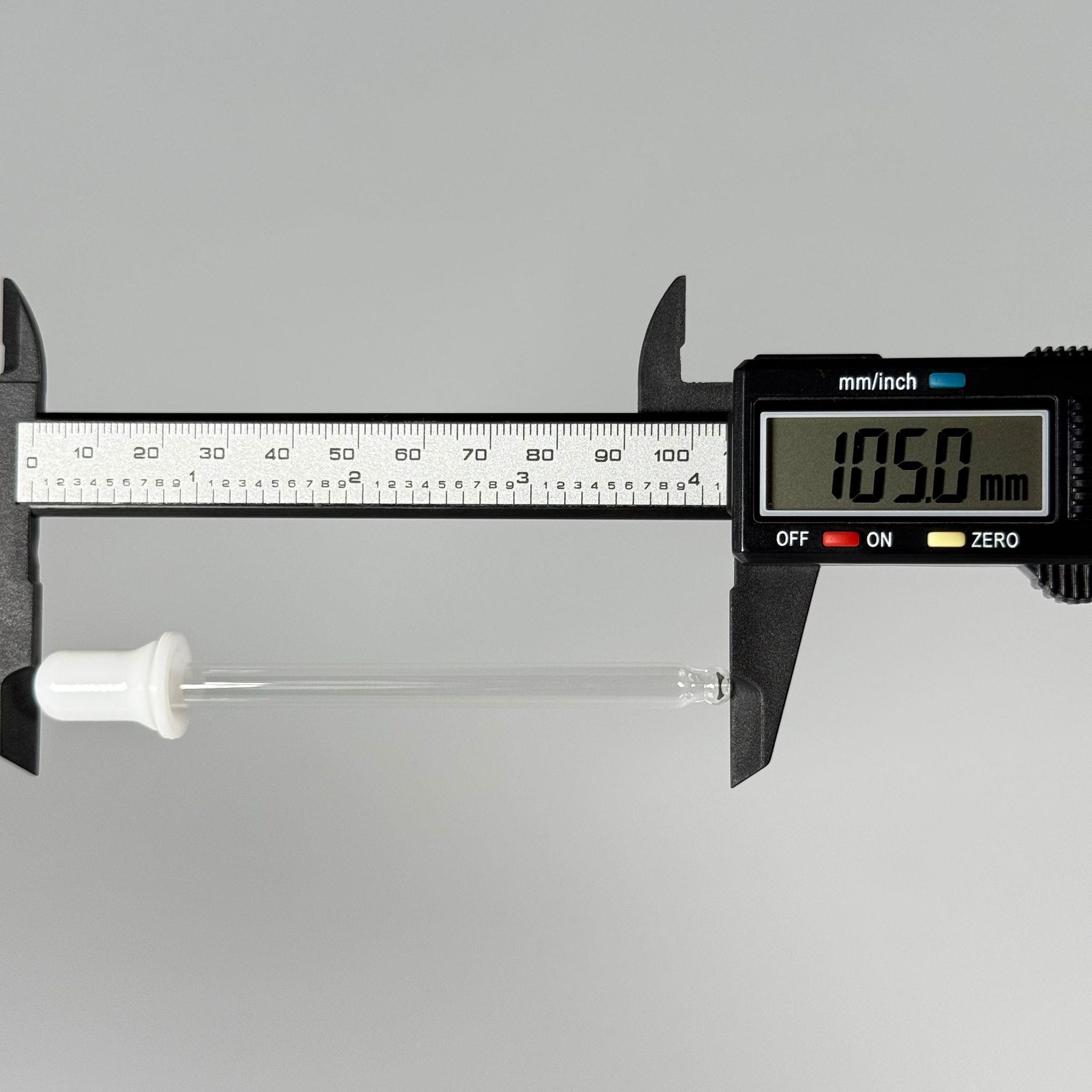 CAM DAMLATMA PİPETİ - DAMLATMA ÇUBUĞU - DAMLALIKLI ÇUBUK - 9 CM CAM - PARFÜM, ESANS, KİMYASAL, GIDA, LABORATUVAR VB İÇİN ÇOK AMAÇLI SİLİKON PUARLI CAM DAMLALIK