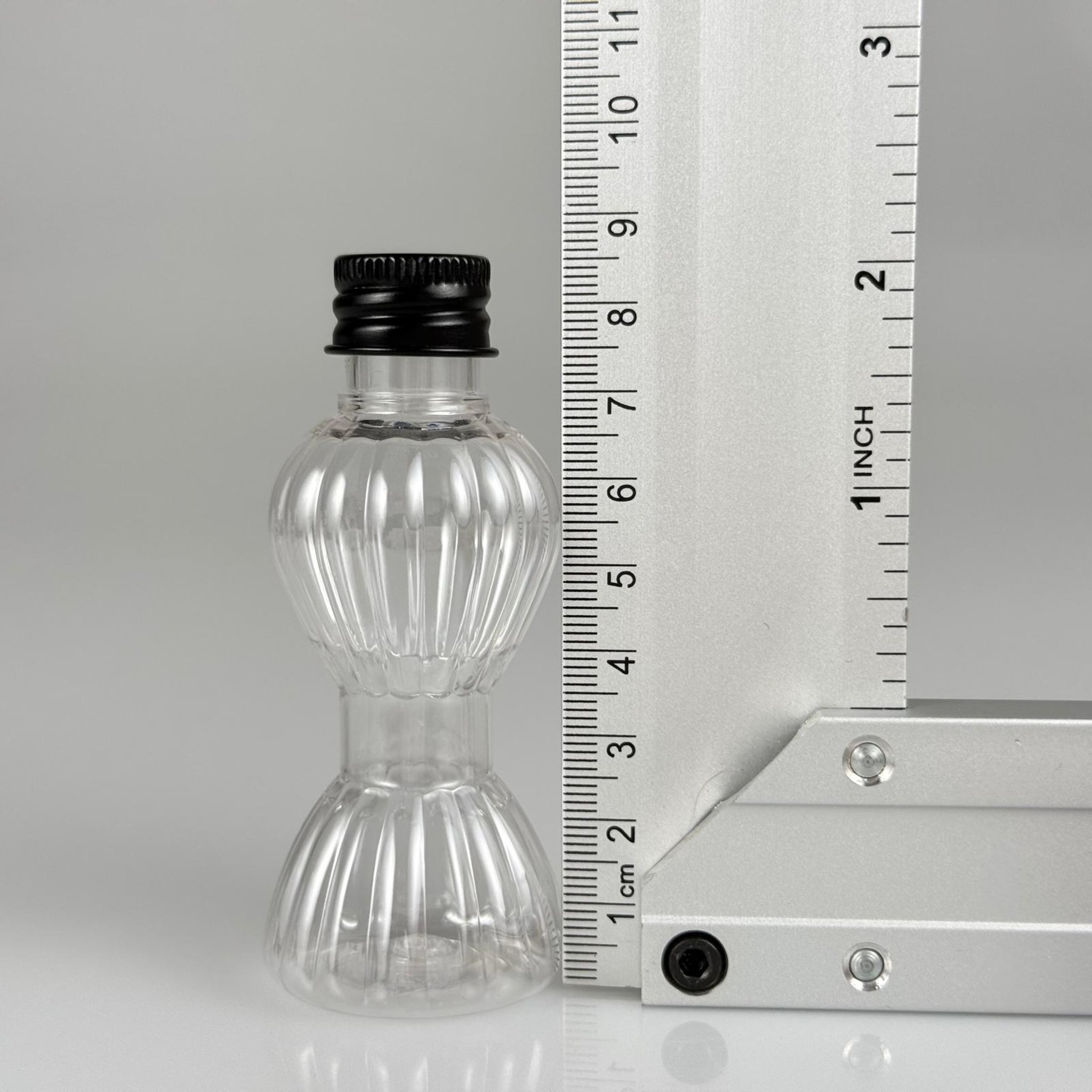 40 CC MİNİ PIRLANTA ŞİŞE + KÖPÜK CONTALI SİYAH ALÜMİNYUM METAL KAPAKLI TAKIM - 40 ML CAMPET ŞİŞE