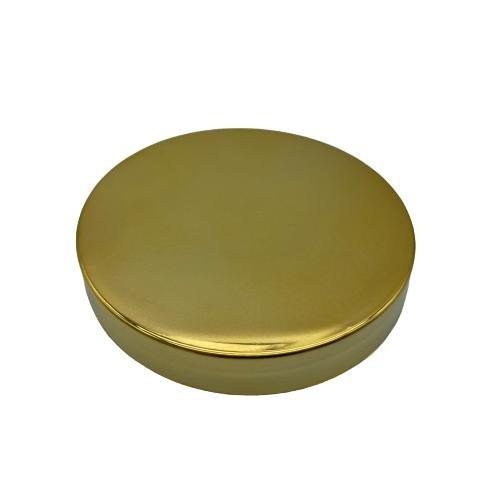 70 MM VİDALI PLASTİK KAPAK GOLD KAPLAMALI (SERT PLASTİK KREM KAVANOZLARINA UYUMLU)