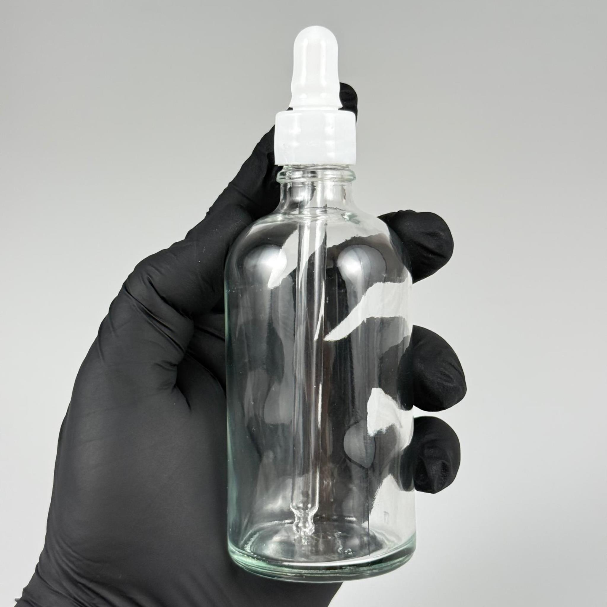 100 CC ŞEFFAF CAM DAMLALIKLI ŞİŞE - BEYAZ EMZİK + BEYAZ DÜZ KAPAK + CAM PİPET TAKIM - 100 ML DAMLALIKLI ŞİŞE SETİ