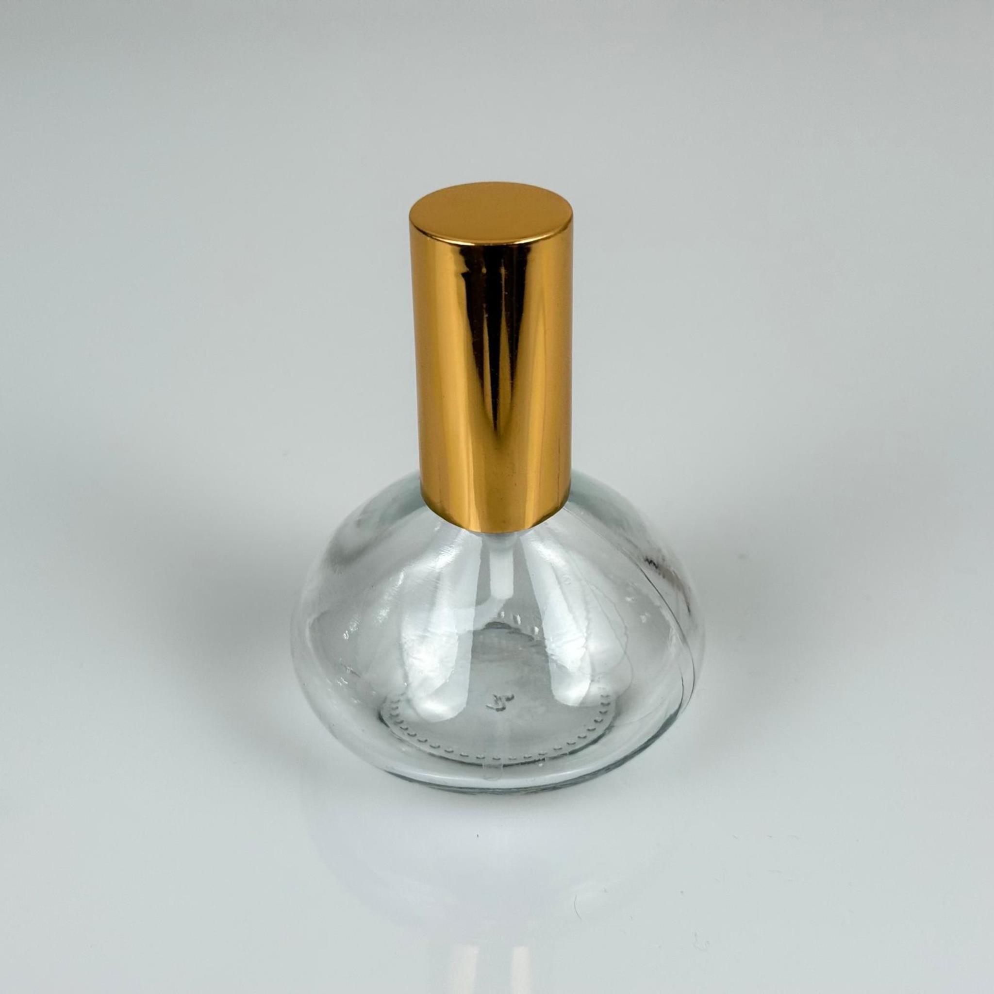 50 CC BASIK CAM ŞİŞE + GOLD SPREY FISFIS - 50 ML HEDİYELİK CAM KOLONYA ŞİŞESİ - PARFÜM ESANS ŞİŞESİ - DÜĞÜN, NİŞAN, SÖZ, KINA, CENAZE, PROMOSYON, PARFÜM İÇİN HEDİYELİK KOLONYA ŞİŞELERİ