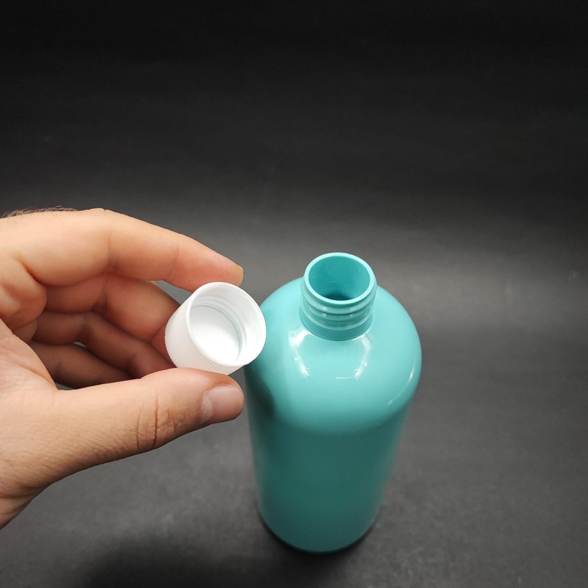 400 CC OVAL BOYUNLU SİLİNDİR PET ŞİŞE (30 GR) - CONTALI BEYAZ KAPAKLI - 400 ML PLASTİK ŞİŞE - TURKUAZ