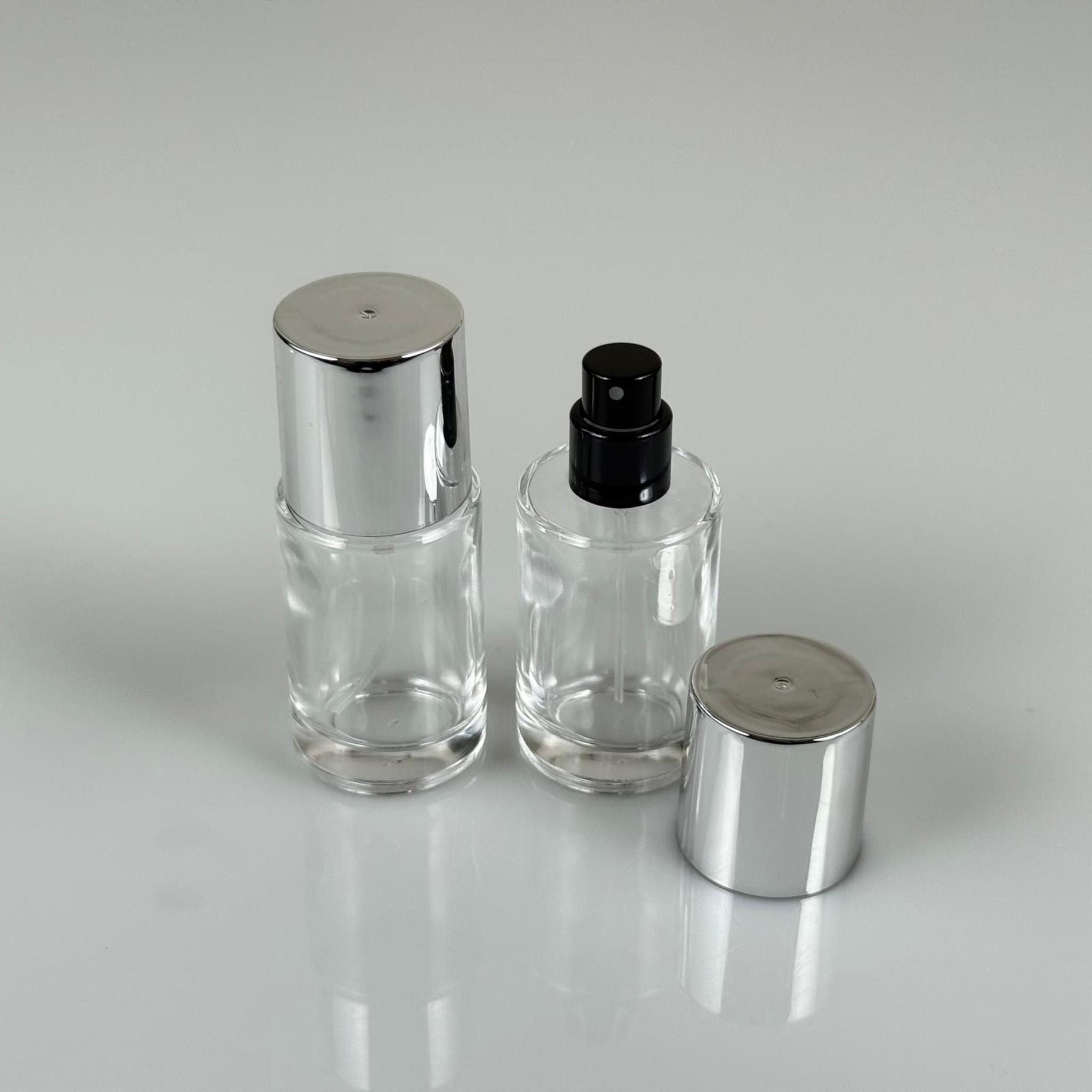 30 ML SİLİNDİR MODEL SAVAGE PARFÜM ŞİŞESİ - SİYAH METAL SPREYLİ + GÜMÜŞ GENİŞ KAPAKLI (AĞIZ 15 MM GEÇME KOLAY KAPAMA)