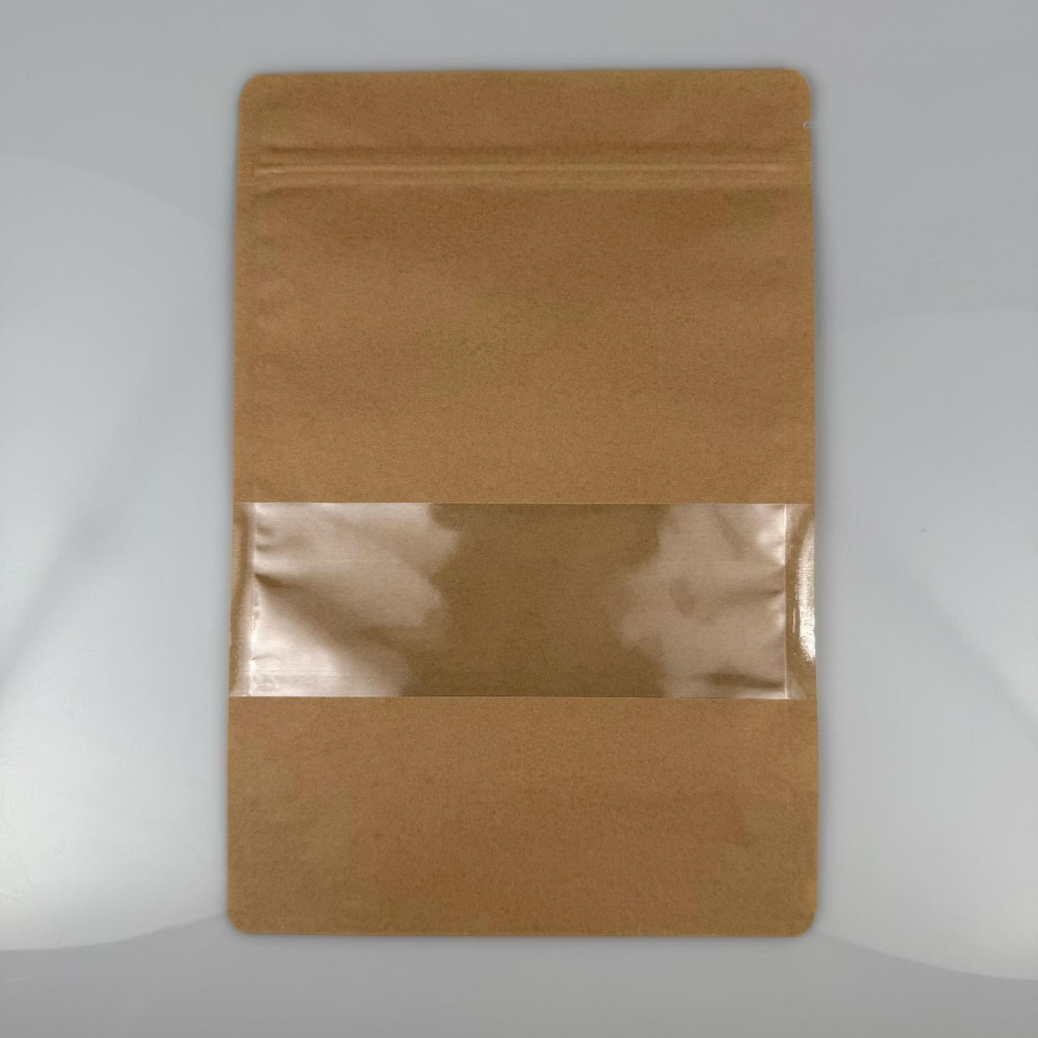 DOYPACK PENCERELİ - KRAFT AMBALAJ 31 X 31 CM - 1000 GRAM - ÇEREZ, KURU KAHVE, KURUYEMİŞ, AKTAR VB İÇİN ÇITÇITLI KİLİTLİ KESE, KRAFT TORBA, ÇEREZLİK