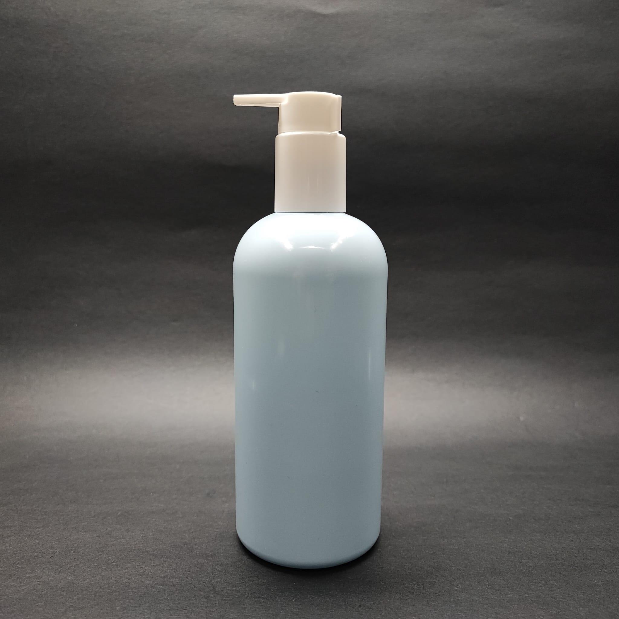 400 CC OVAL BOYUNLU SİLİNDİR PET ŞİŞE (30 GR) - BEYAZ XAVİER LOSYON POMPALI - 400 ML PLASTİK ŞİŞE - BEBEK MAVİSİ