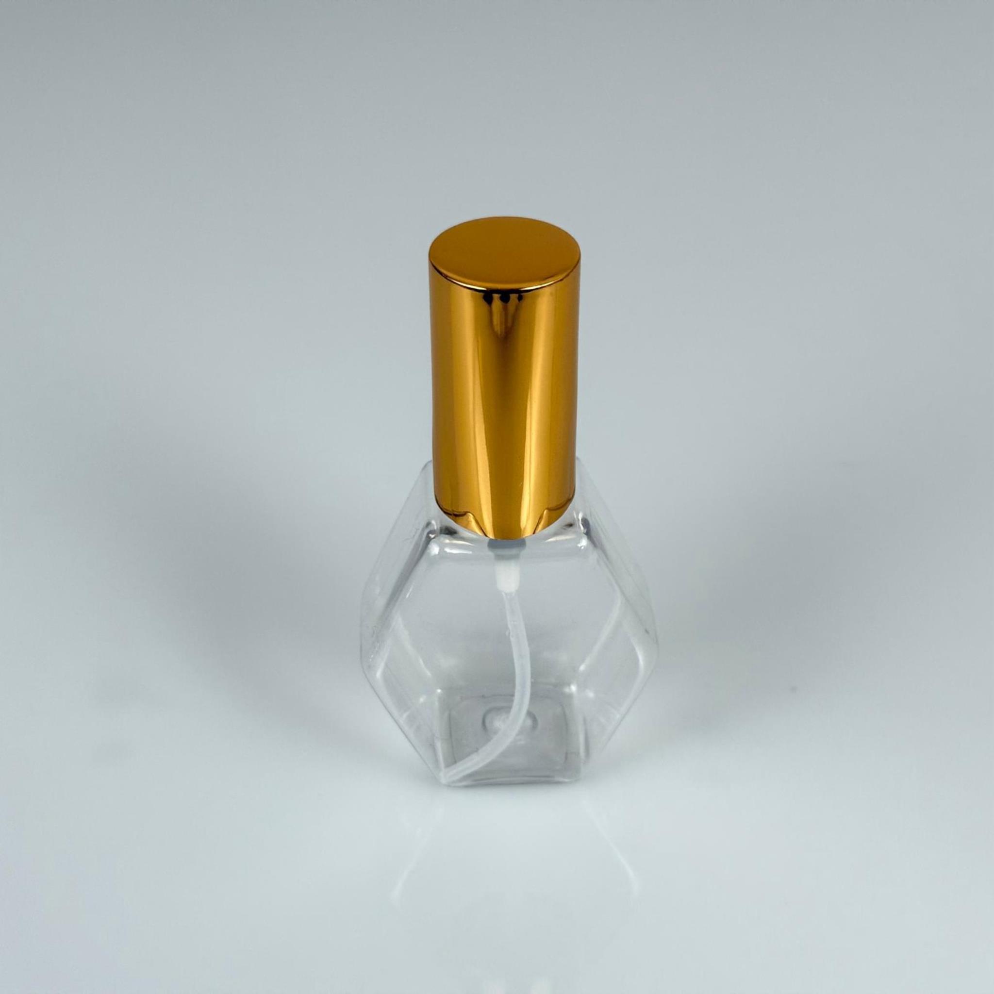 40 ML PET KOLONYA, PARFÜM VB ŞİŞELERİ - METAL ALÜMİNYUM GOLD KAPAK + VİDALI SPREY + 40 CC ALTIGEN ŞİŞE SET TAKIM
