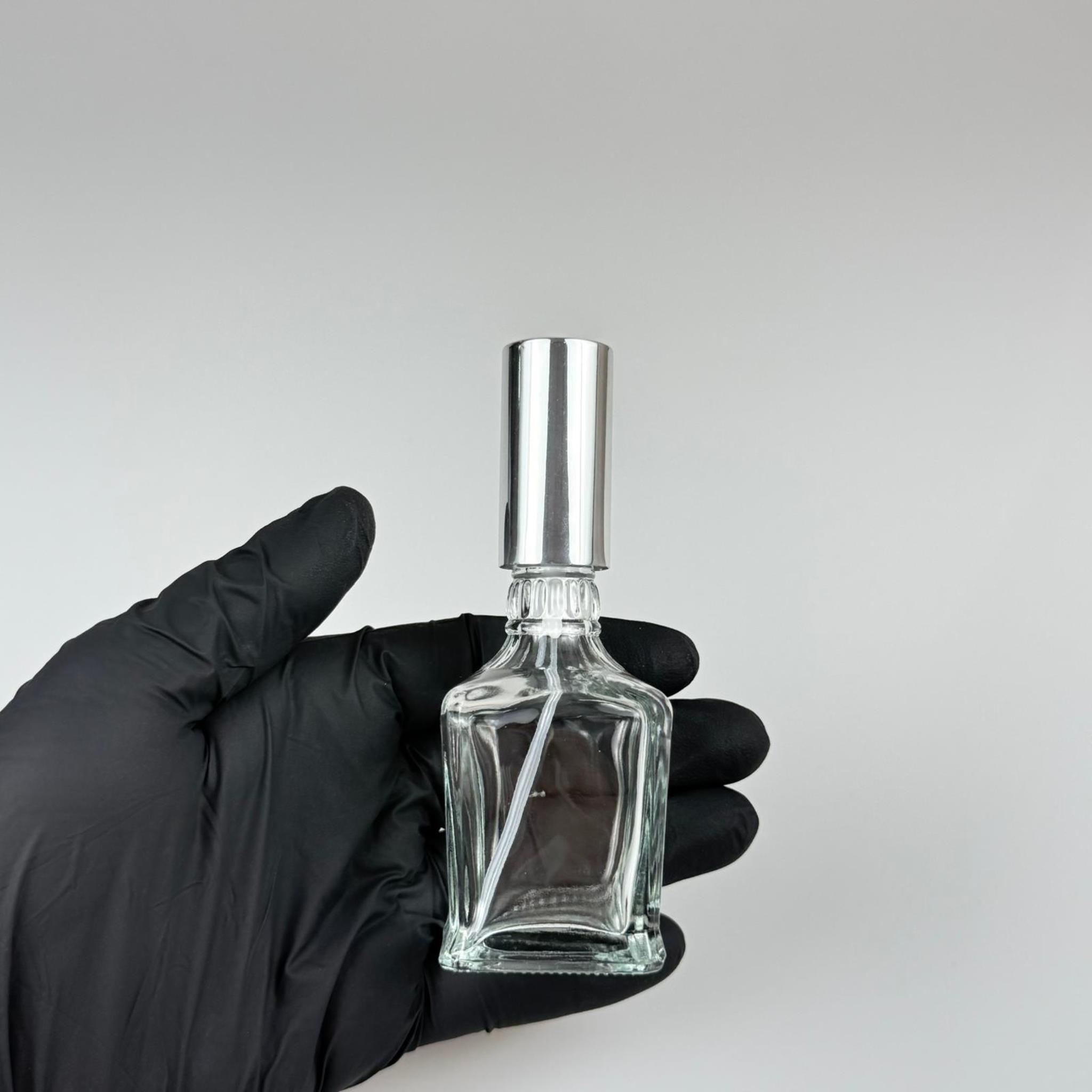 50 CC BOĞAZLI KONİK CAM ŞİŞE - VİDALI GÜMÜŞ SPREYLİ PARFÜM KOLONYA ŞİŞESİ TAKIM - 50 ML PRESTİJLİ ŞİŞE