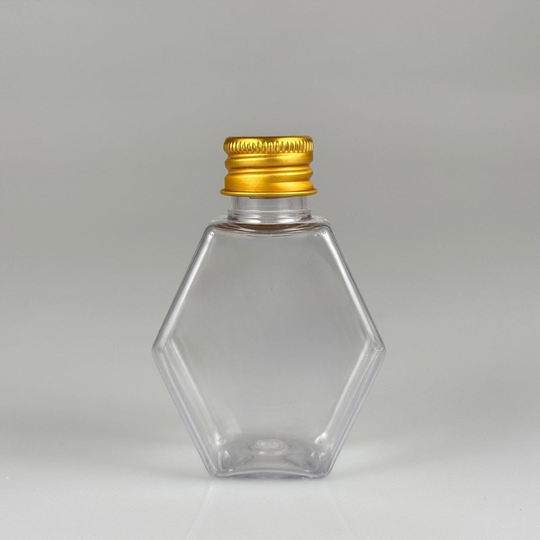 40 CC ALTIGEN PET ŞİŞE - KÖPÜK CONTALI GOLD ALÜMİNYUM METAL KAPAKLI TAKIM - 40 ML ŞEFFAF PET ŞİŞE