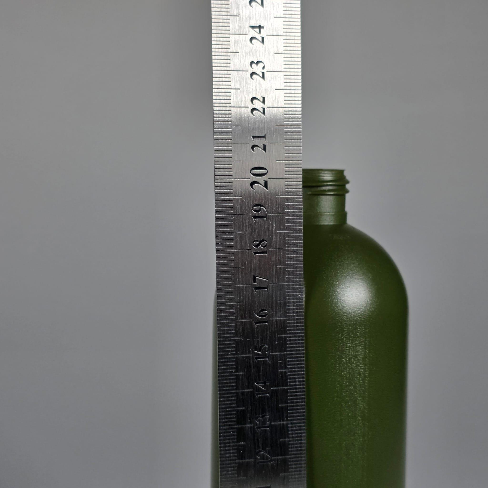 500 CC YEŞİL SİLİNDİR MODEL MAT SIKILABİLİR POLİETİLEN ŞİŞE KAPAKSIZ 47 GRAM (24 AĞIZ)