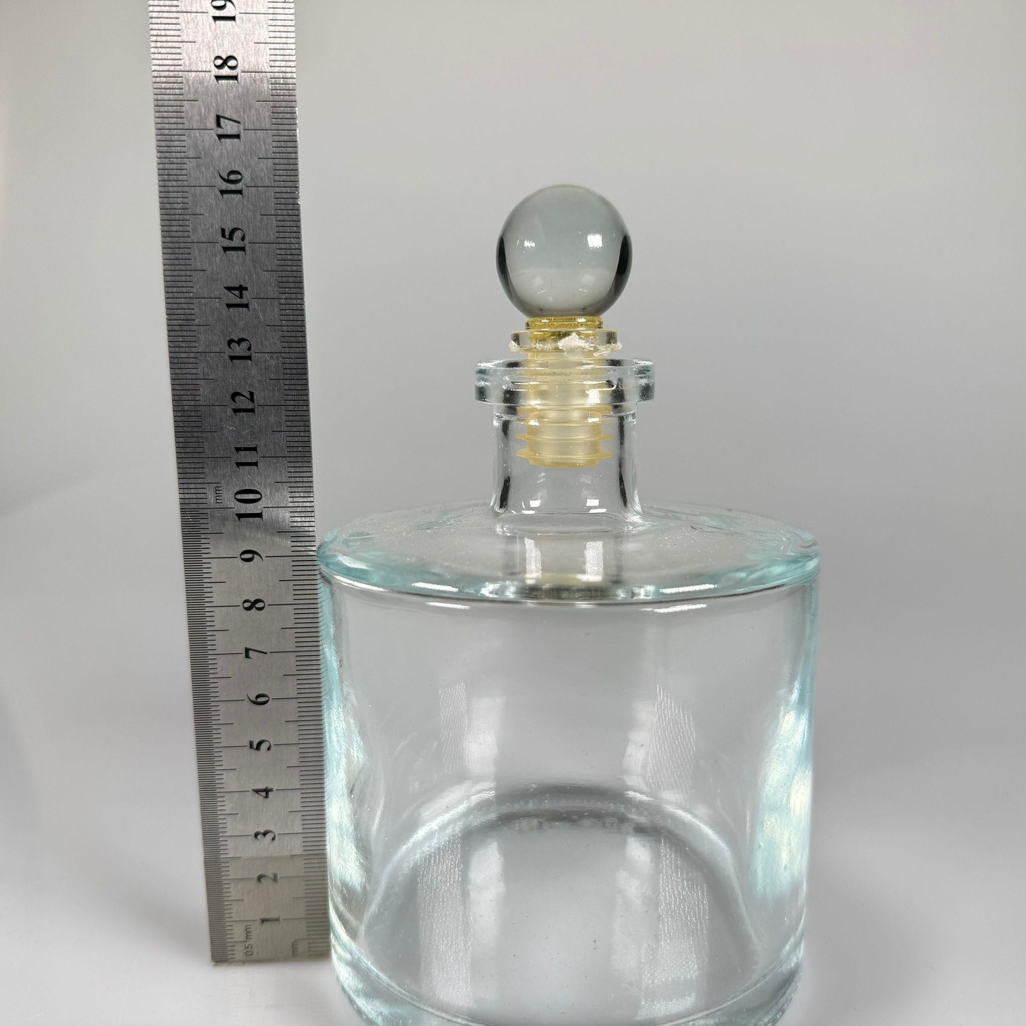 500 CC LÜX SİLİNDİR CAM ESANS ŞİŞESİ - 500 ML YUVARLAK ESANS - PARFÜMERİ ŞİŞESİ - CAM TIPALI TAKIM