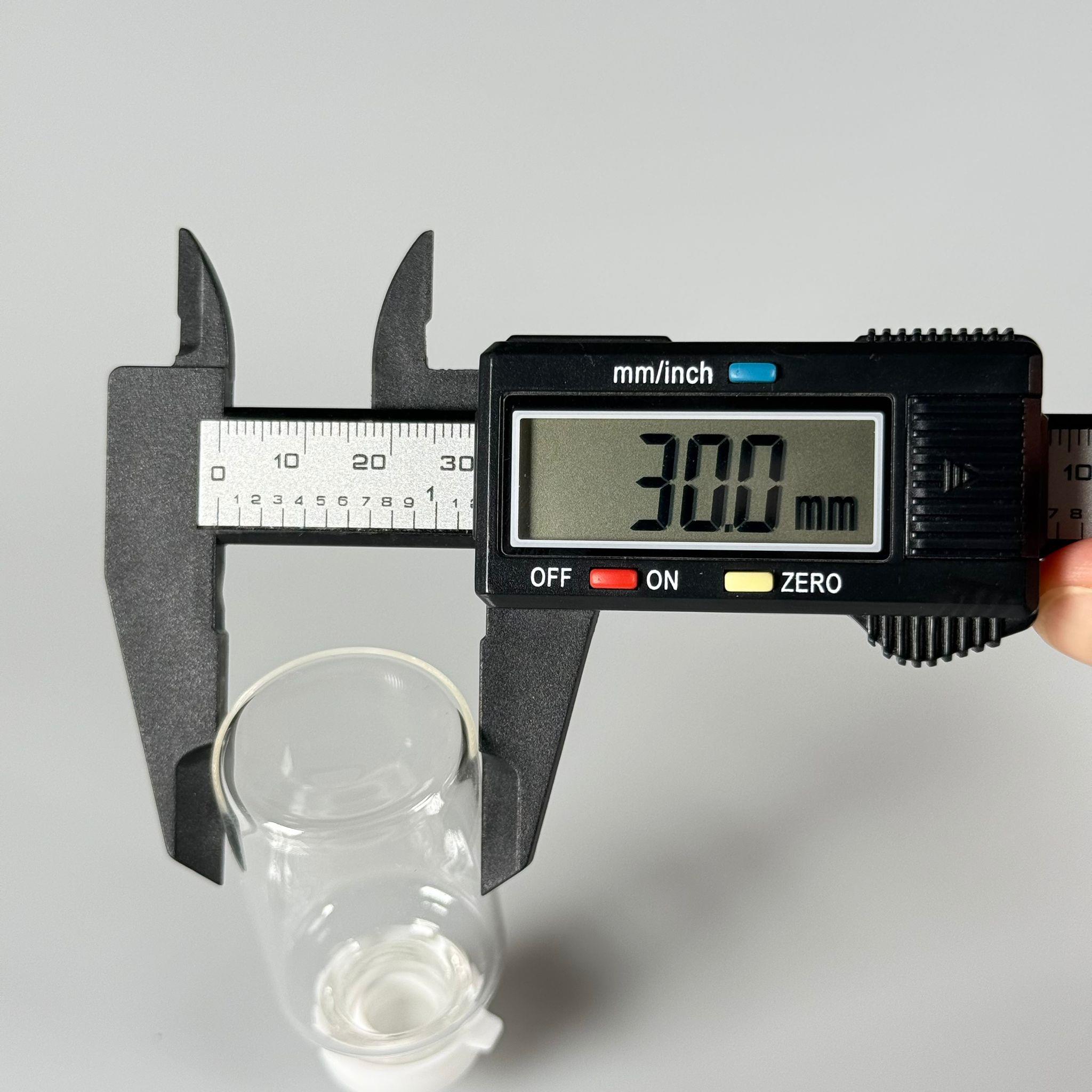 BOROSİLİKAT BEYAZ KAPAKLI CAM ŞİŞE - 25 CC - 30x55 MM - ÇEKME CAM BORU FLAKON İNCE PENİSİLİN ŞİŞESİ