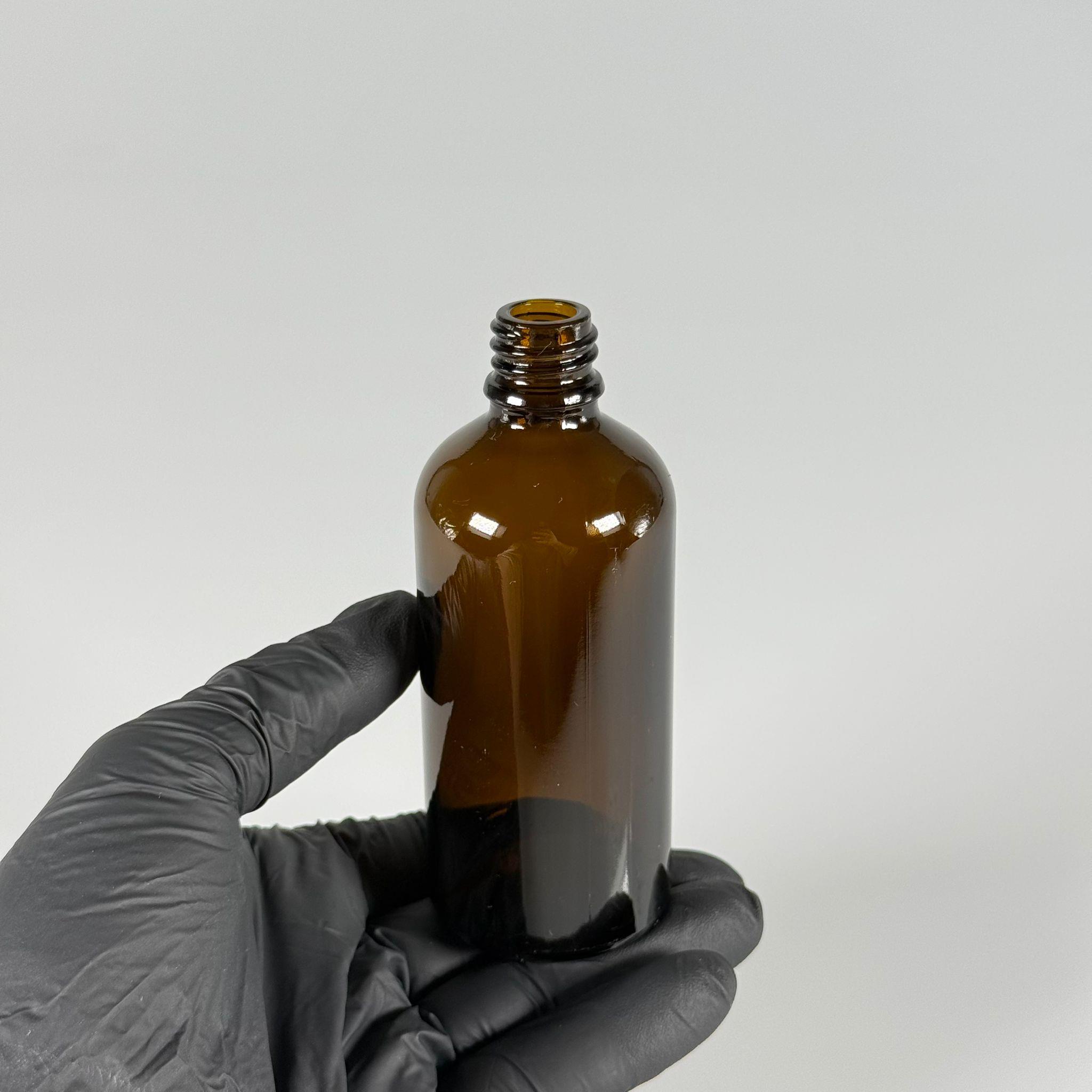 100 CC AMBER CAM ŞİŞE KAPAKSIZ (18 AĞIZ) - 100 ML CAM KAHVERENGİ DROPPER ŞİŞE