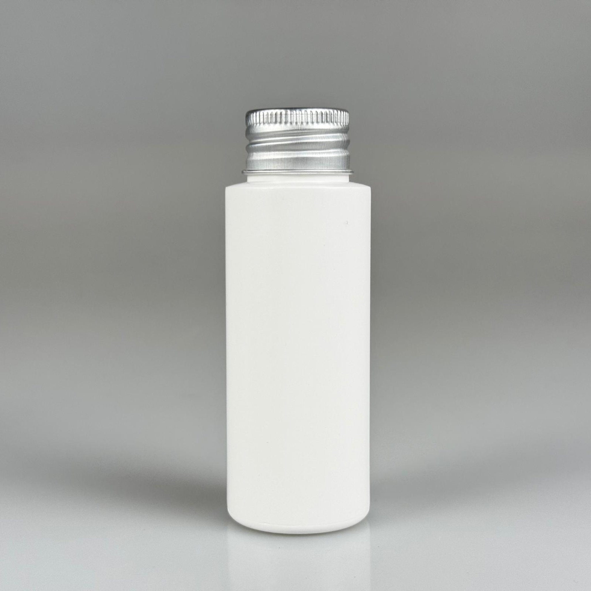 50 CC BEYAZ POLİETİLEN PLASTİK ASETON ŞİŞESİ ( 24 AĞIZ ) + KÖPÜK CONTALI GÜMÜŞ METAL ALÜMİNYUM KAPAK TAKIM - 50 ML BEYAZ PLASTİK ASETON ŞİŞELERİ