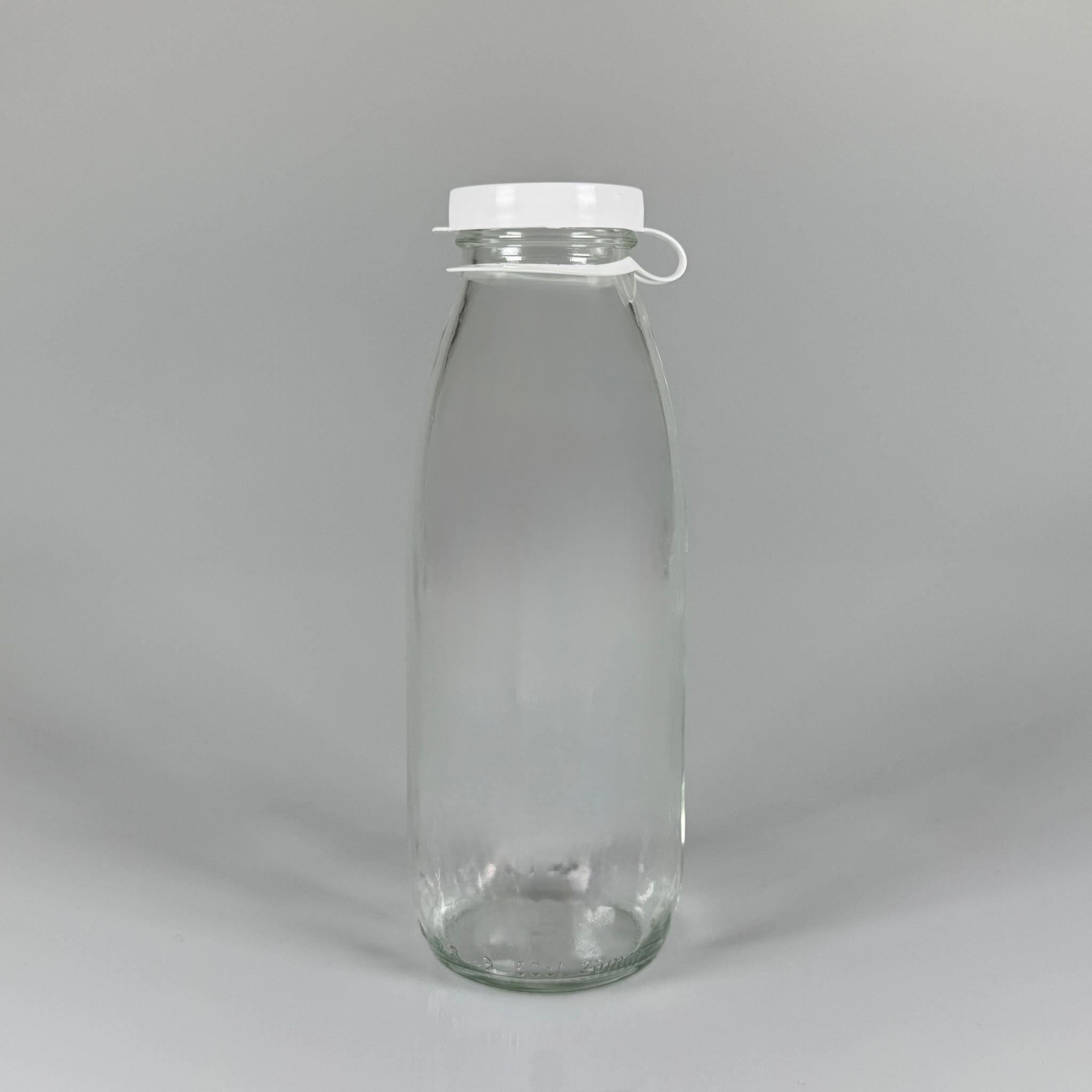 NOSTALJİ ESKİ TİP CAM AYRAN ŞİŞESİ - SÜT, LİMONATA, ŞIRA. ŞERBET. MEYVE SUYU, EV YAPIMI MEŞRUBAT, SMOOTHIE, KOKTEYL VB KAFETERYA, RESTORAN, EV KULLANIMI VB İÇİN - BEYAZ GEÇME KAPAKLI 500 CC BOŞ CAM ŞİŞELERİ