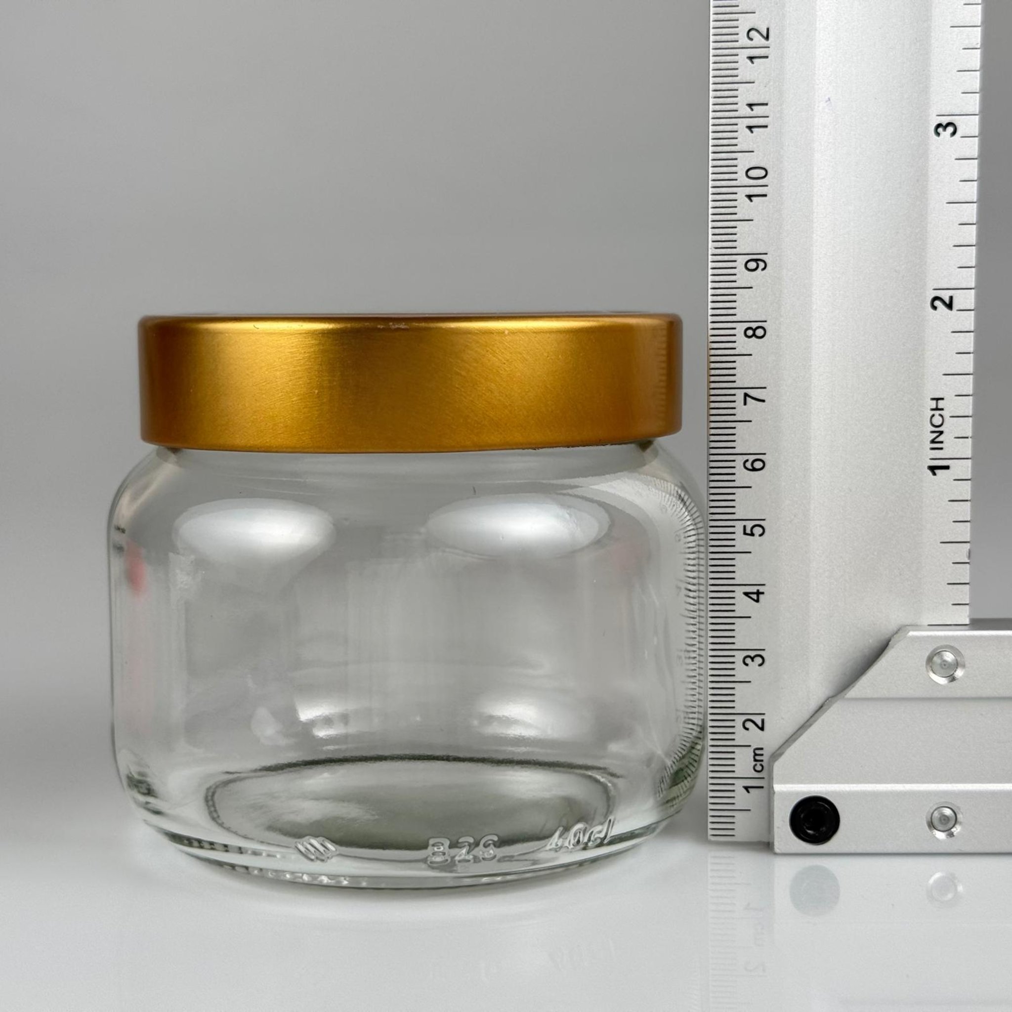 400 CC BASIK CAM KAVANOZ - DERİN GOLD LÜKS METAL KAPAKLI - 400 ML CAM KAVANOZ - KESTANE ŞEKERİ KAVANOZU