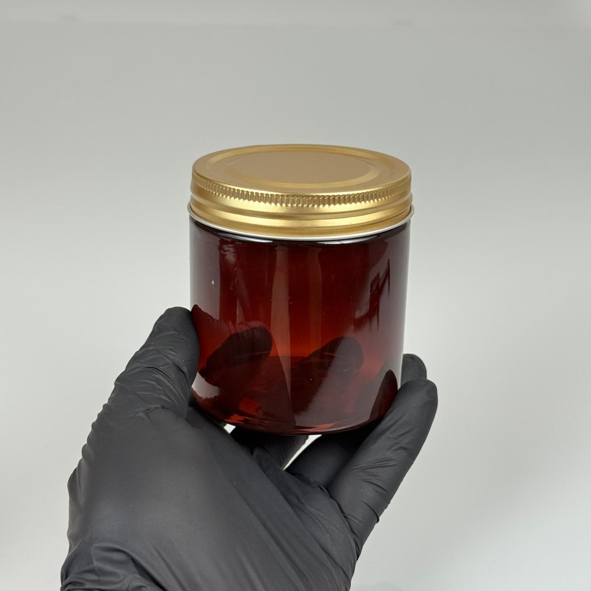 250 ML SERT PET KAVANOZ + GOLD METAL KAPAK + İÇ TIPA - 250 CC KALIN AMBER PLASTİK KAVANOZ GOLD METAL KAPAKLI İÇ TIPALI TAKIM - KREM KAVANOZLARI