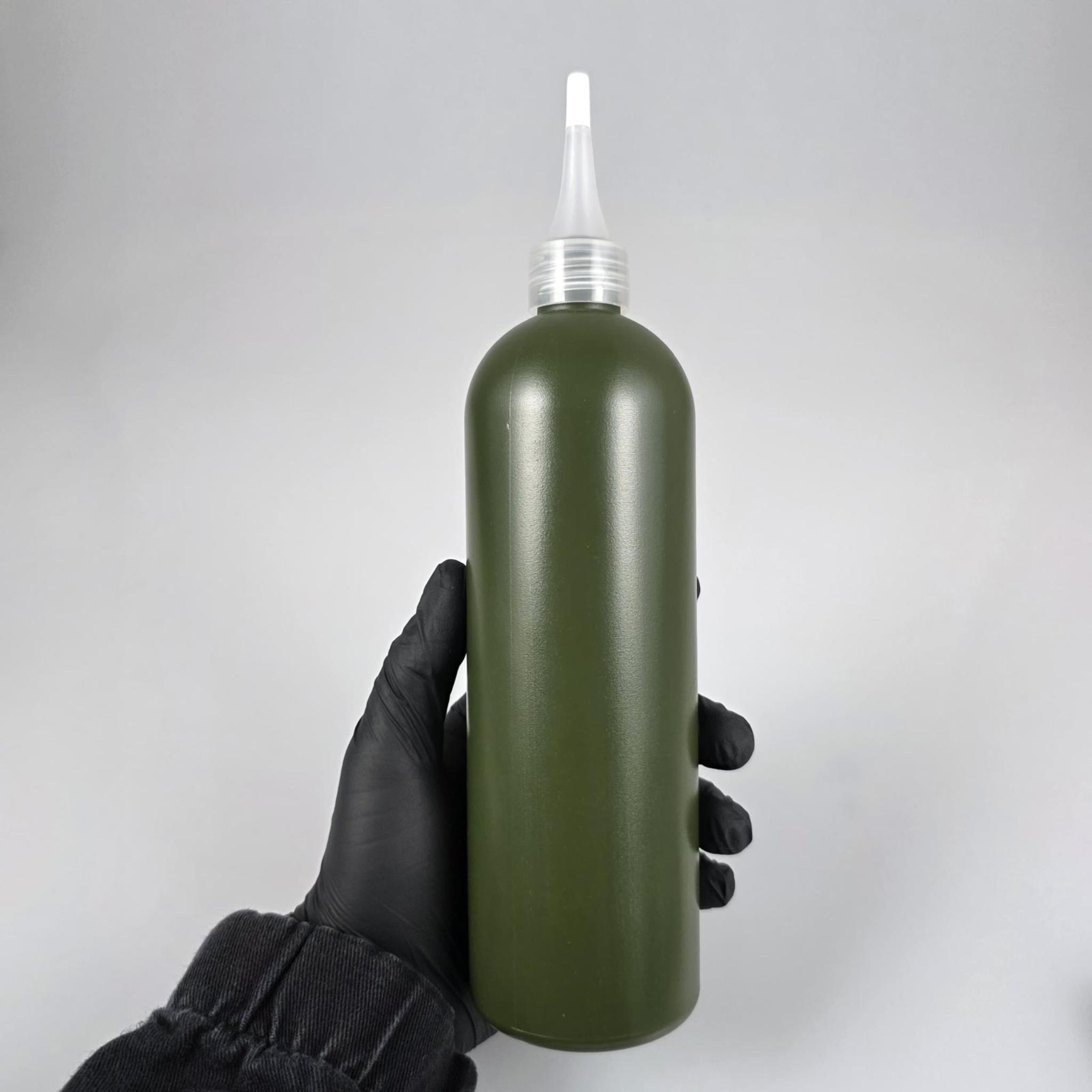 ZEYTİNYAĞI, SOS, ACI SOS, SİRKE, SRIRACHA, TUTKAL. BOYA VB BOŞ ŞİŞELERİ - ŞEFFAF SİVRİ TWİST AKITICI KAPAK + 500 ML YEŞİL POLİETİLEN SIKILABİLİR UZUN PLASTİK ŞİŞE TAKIM
