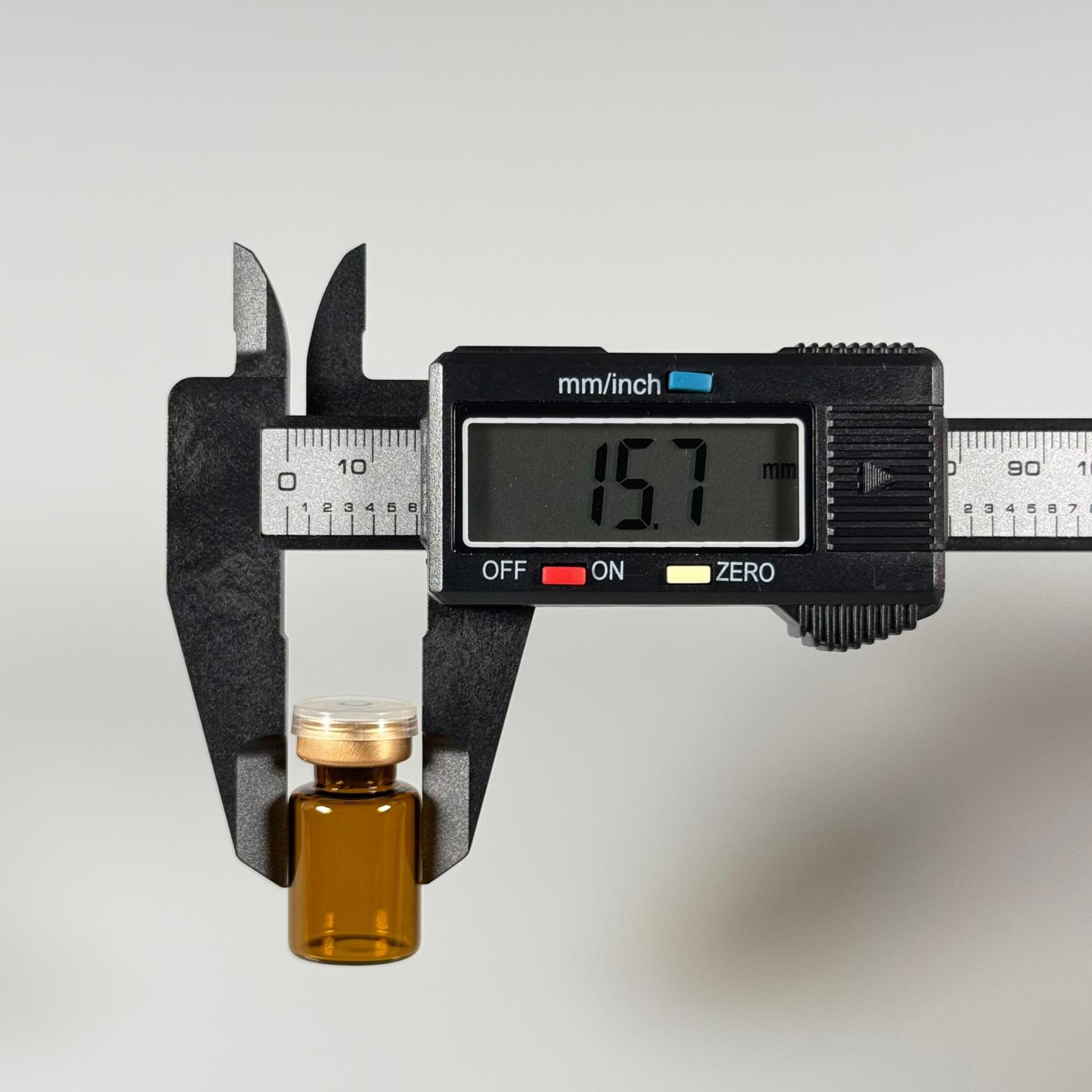 2 ML vial flakon şişe - 13 ağız 2 cc amber cam ilaç şişesi + kauçuk butil enjektör tıpası + gold alüminyum kapaklı takım