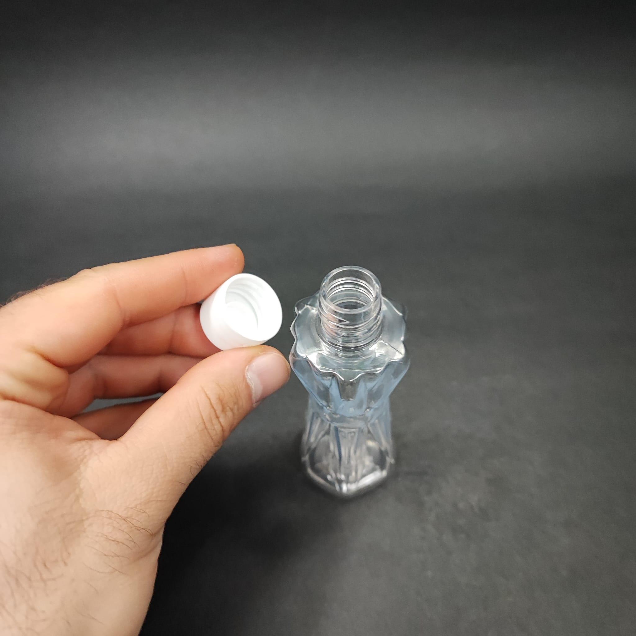 50 CC ELMAS MODEL PLASTİK ŞİŞE + KENDİNDEN CONTALI SIZDIRMAZ BEYAZ KAPAK - 50 ML KAPAKLI PET ŞİŞE
