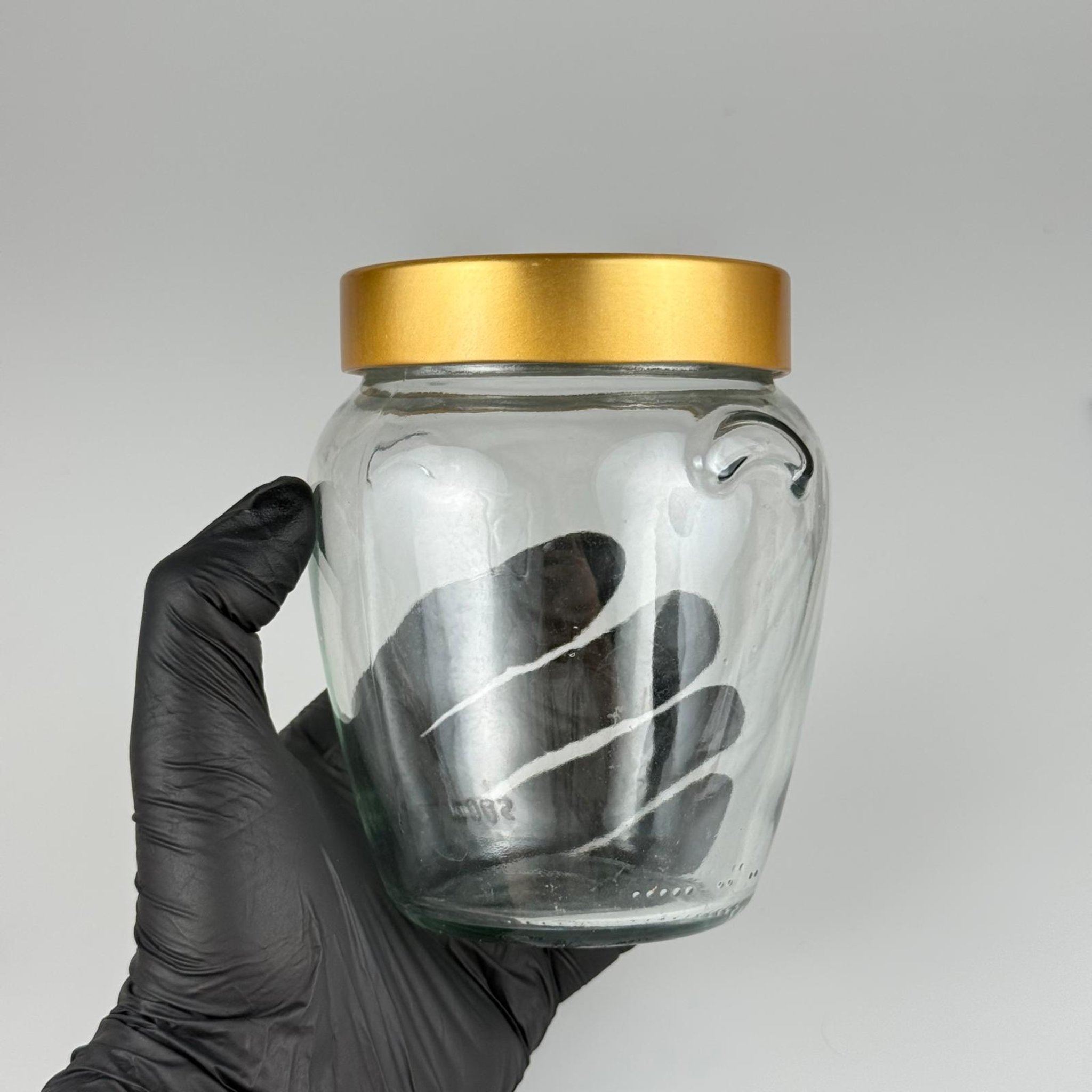 580 CC KULPLU CAM KAVANOZ- DERİN GOLD AKILLI KAPAKLI - 580 CC VASO ORCIO KAVANOZ