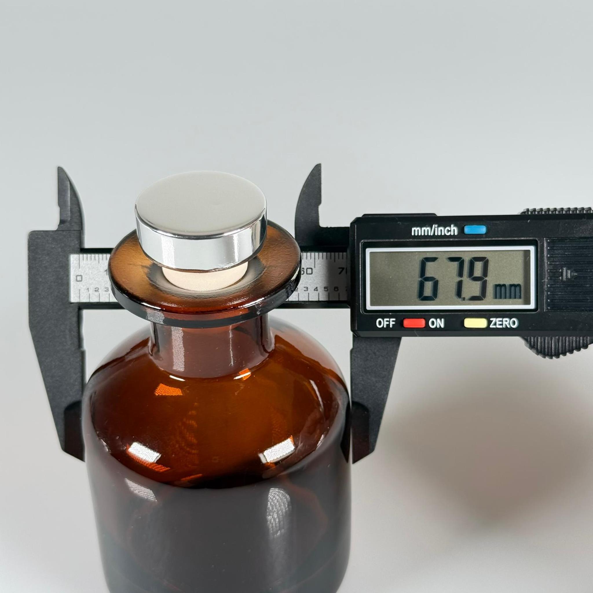 150 CC AMBER SİLİNDİR BAMBU CAM ESANS ŞİŞESİ - 150 ML KOKU, ESANS, PARFÜMERİ ŞİŞESİ - GÜMÜŞ MANTAR TIPALI TAKIM