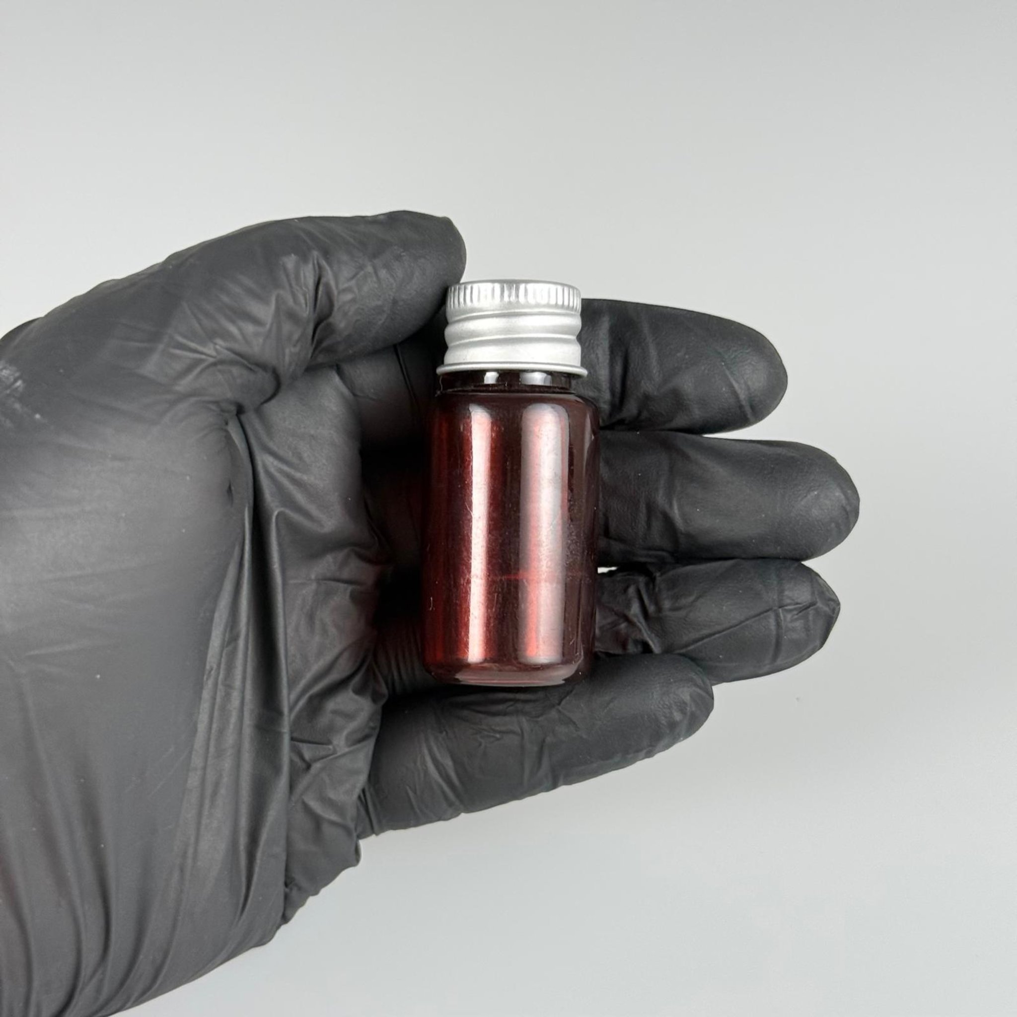 10 CC AMBER PET SHOT ŞİŞE - KÖPÜK CONTALI GÜMÜŞ ALÜMİNYUM METAL KAPAKLI TAKIM - 10 ML KAHVERENGİ PLASTİK ŞİŞE