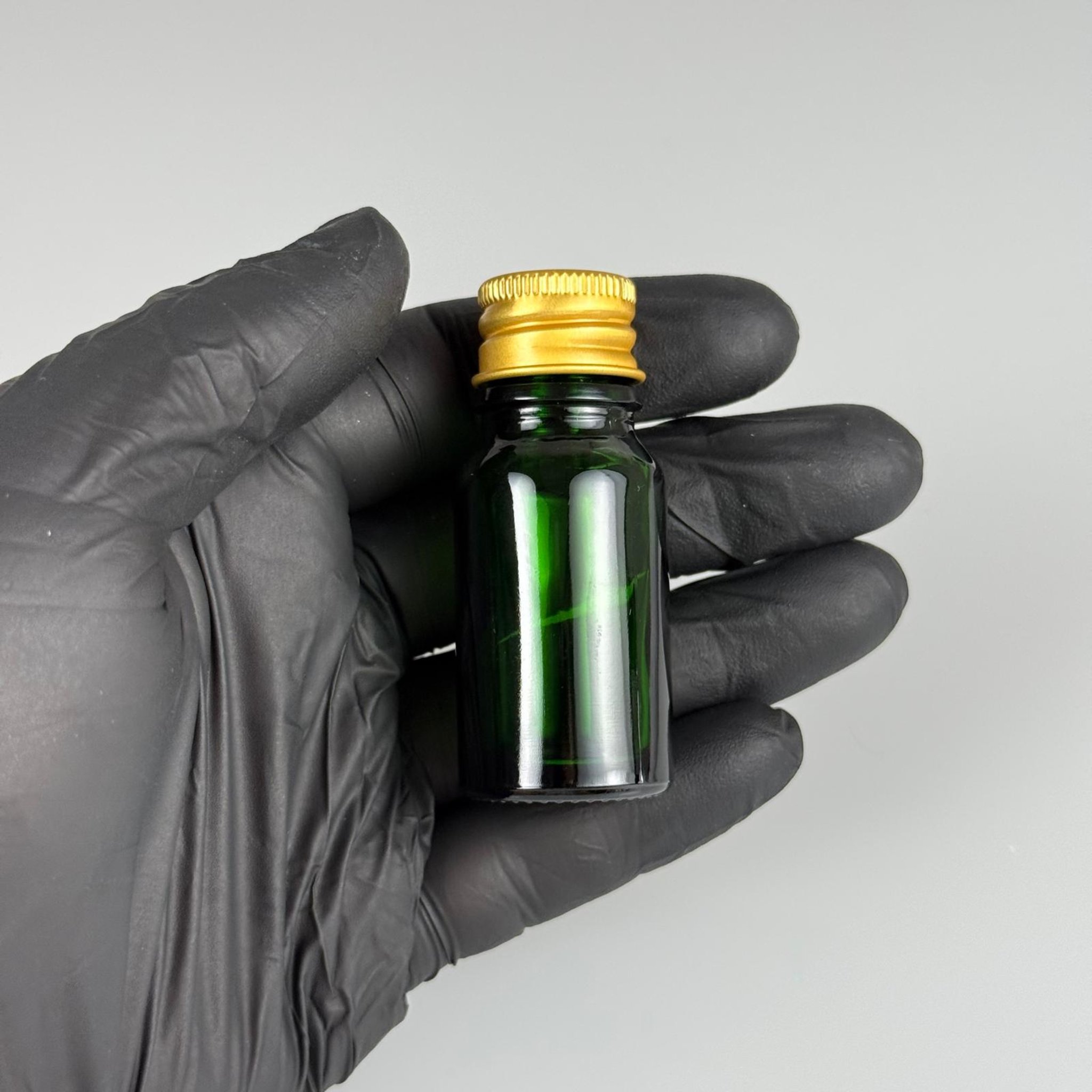 10 CC YEŞİL CAM ŞİŞE + KÖPÜK CONTALI GOLD ALÜMİNYUM METAL KAPAKLI + KÖR TIPALI TAKIM - 10 ML YEŞİL CAM ŞİŞE