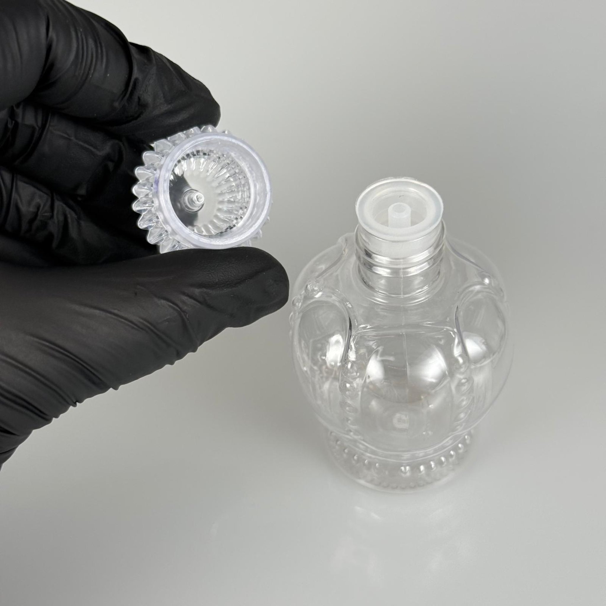 60 CC PET KRAL TACI ŞİŞE -  KRİSTAL KAPAKLI KOLONYA TIPALI TAKIM - 60 ML BOŞ PLASTİK KOLONYA ŞİŞELERİ