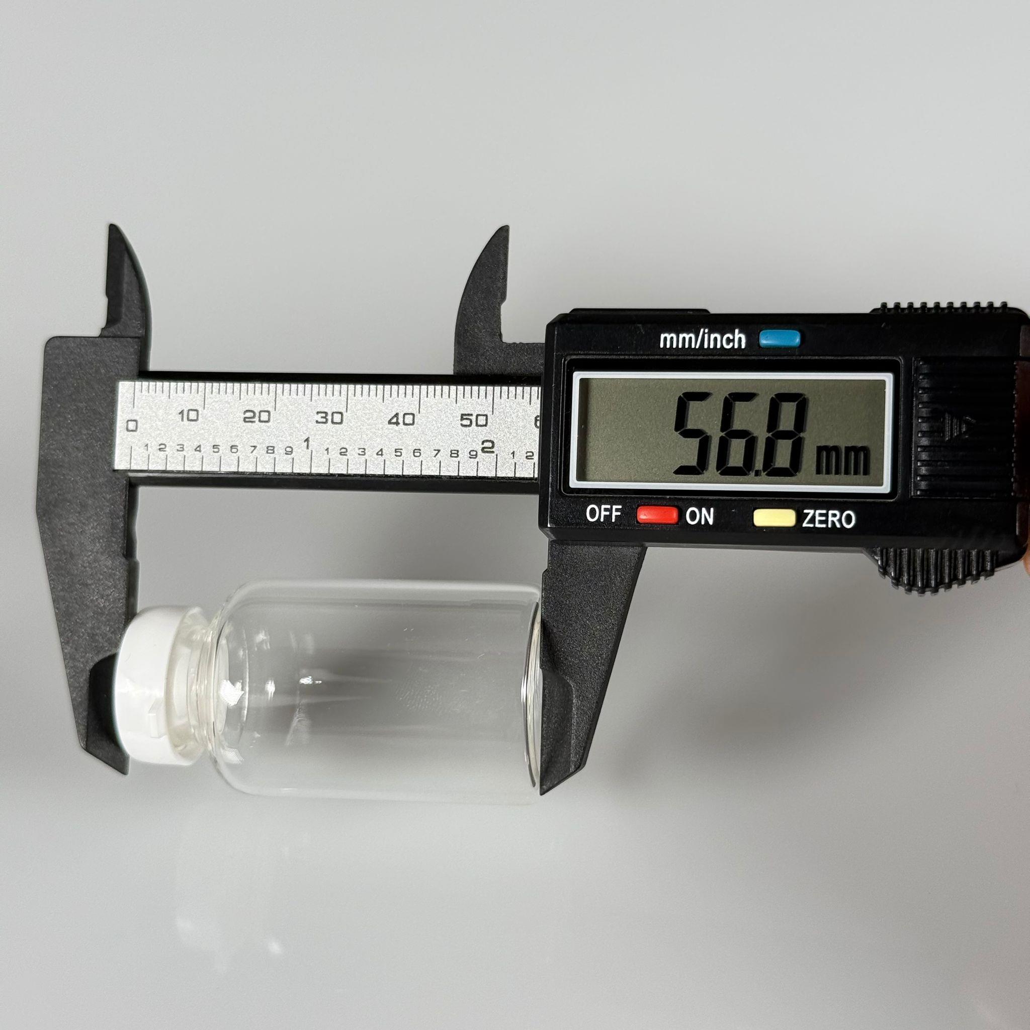 BOROSİLİKAT BEYAZ KAPAKLI CAM ŞİŞE - 25 CC - 30x55 MM - ÇEKME CAM BORU FLAKON İNCE PENİSİLİN ŞİŞESİ