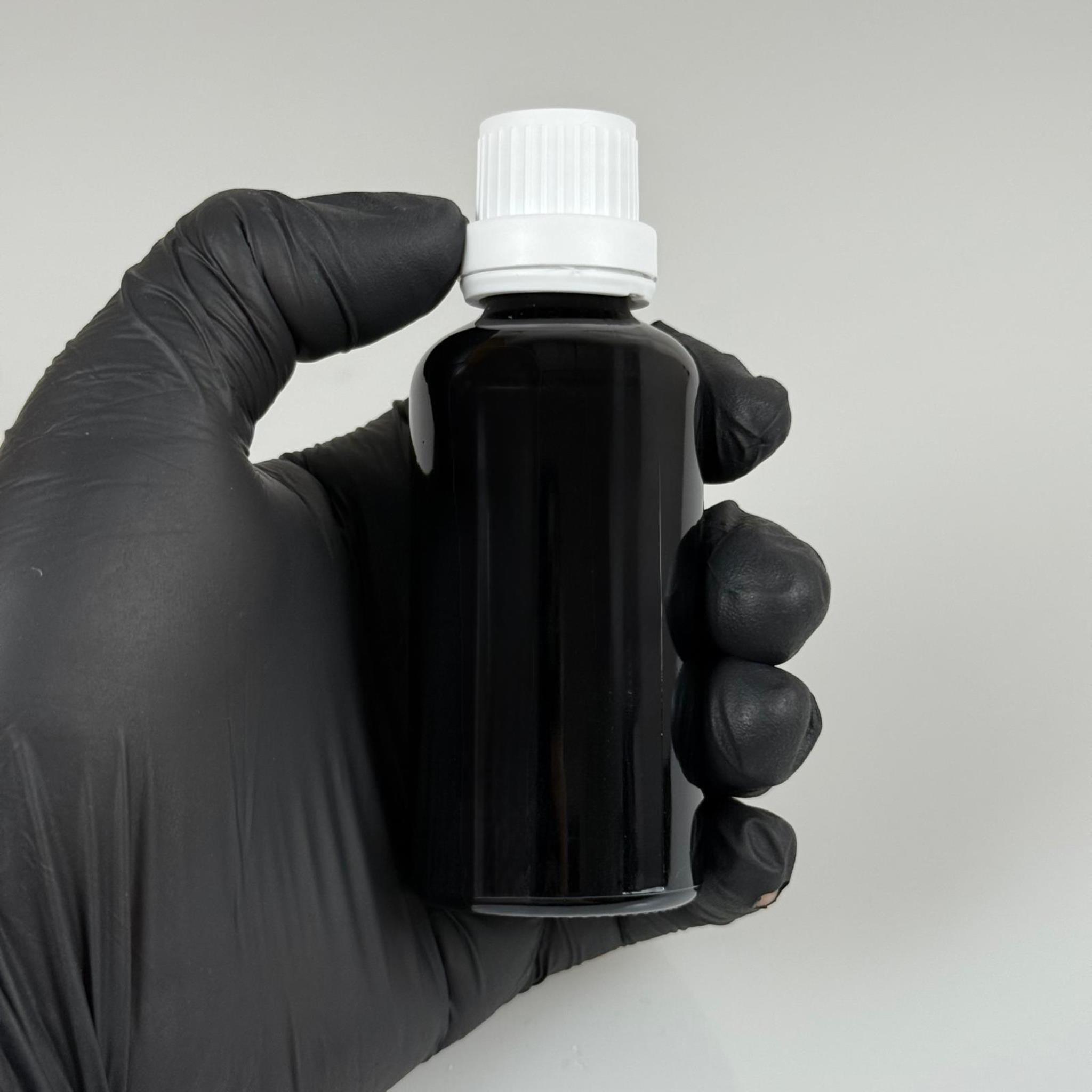 50 CC SİYAH İÇTEN DAMLALIKLI - BEYAZ KİLİT KAPAKLI CAM ŞİŞE - 50 ML SİYAH STANDART İÇTEN DAMLALIKLI CAM ŞİŞE