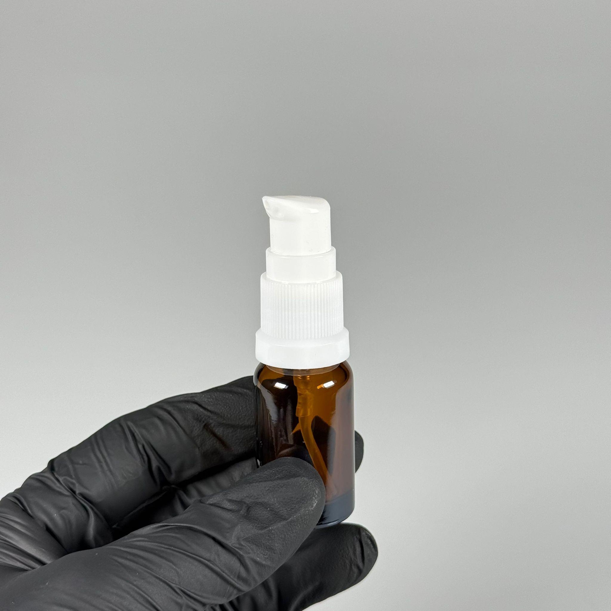 10 CC AMBER CAM ŞİŞE - SIZDIRMAZ ETEKLİ BEYAZ LOSYON POMPALI TAKIM - 10 ML LOSYON ŞİŞESİ - YAĞ, KREM GİBİ YOĞUN KIVAMLI SIVILAR İÇİN CAM AMBALAJ