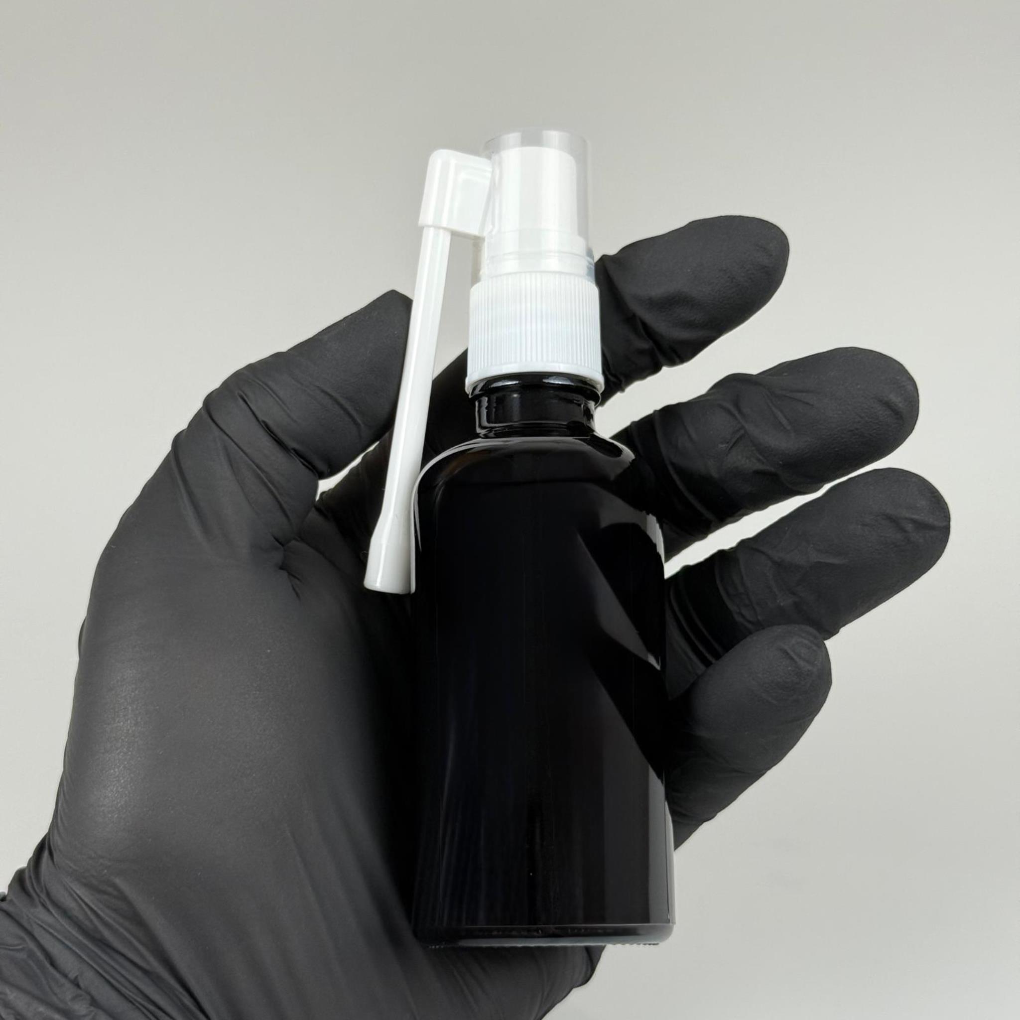 50 CC SİYAH CAM ŞİŞE - BEYAZ ORAL (BOĞAZ) SPREYLİ TAKIM - 50 ML SPREYLİ CAM ŞİŞE