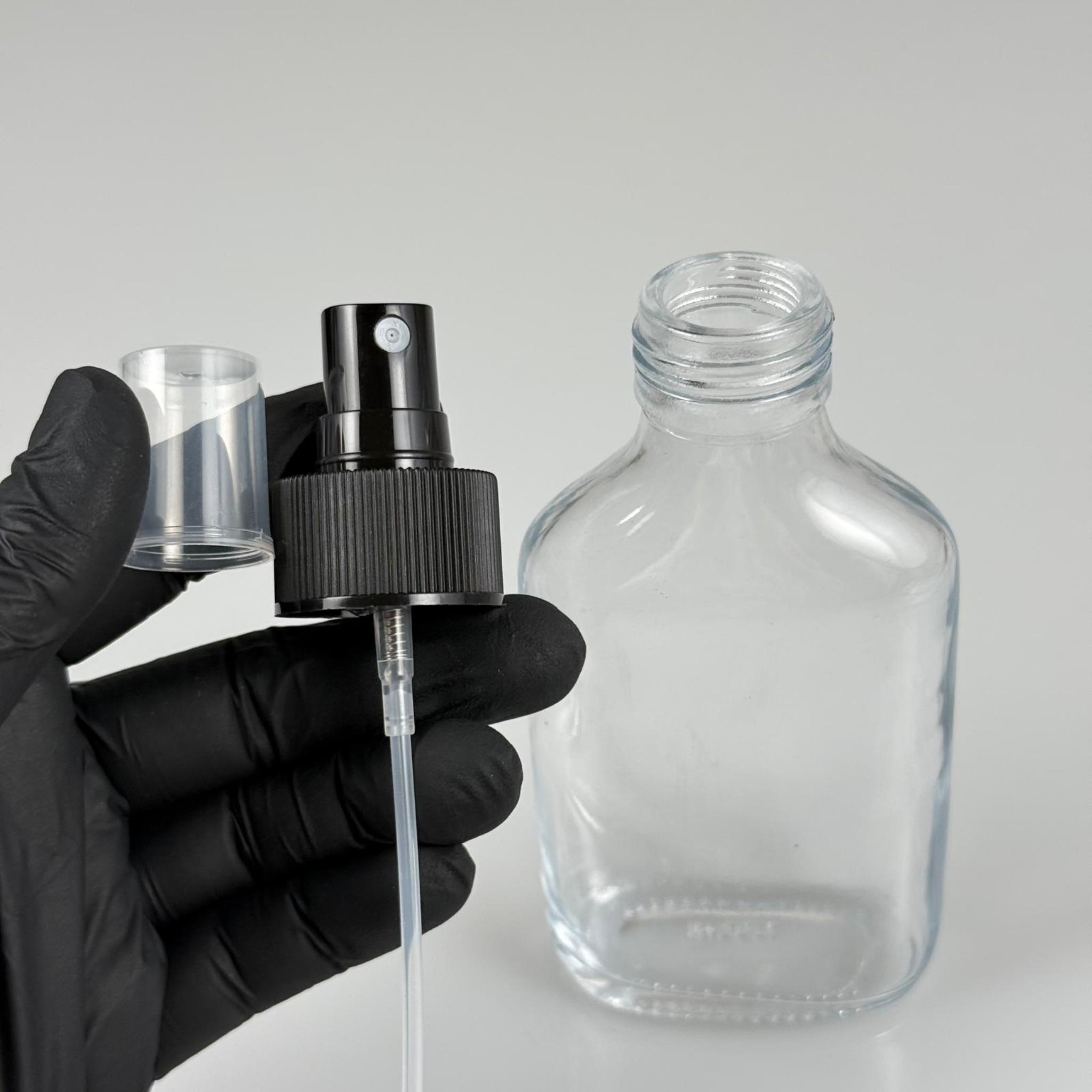 100 CC YASSI CAM ŞİŞE - SİYAH SPREYLİ - 100 ML FISFIS CAM ŞİŞE