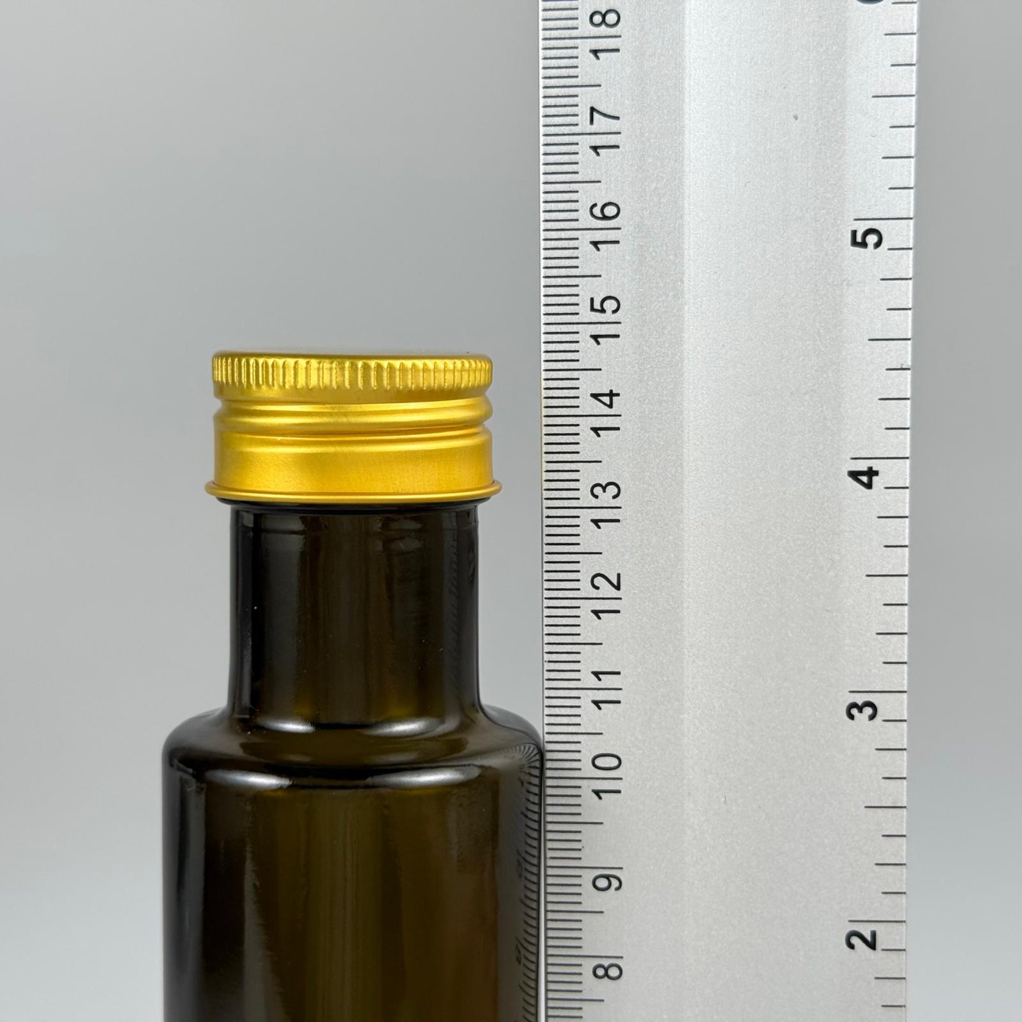 100 CC DORİKA CAM ŞİŞE KOYU YEŞİL (31 MM AĞIZ) - CONTALI GOLD ALÜMİNYUM METAL KAPAKLI - 100 ML SİLİNDİR DORİCA YAĞ VE SOS ŞİŞELERİ