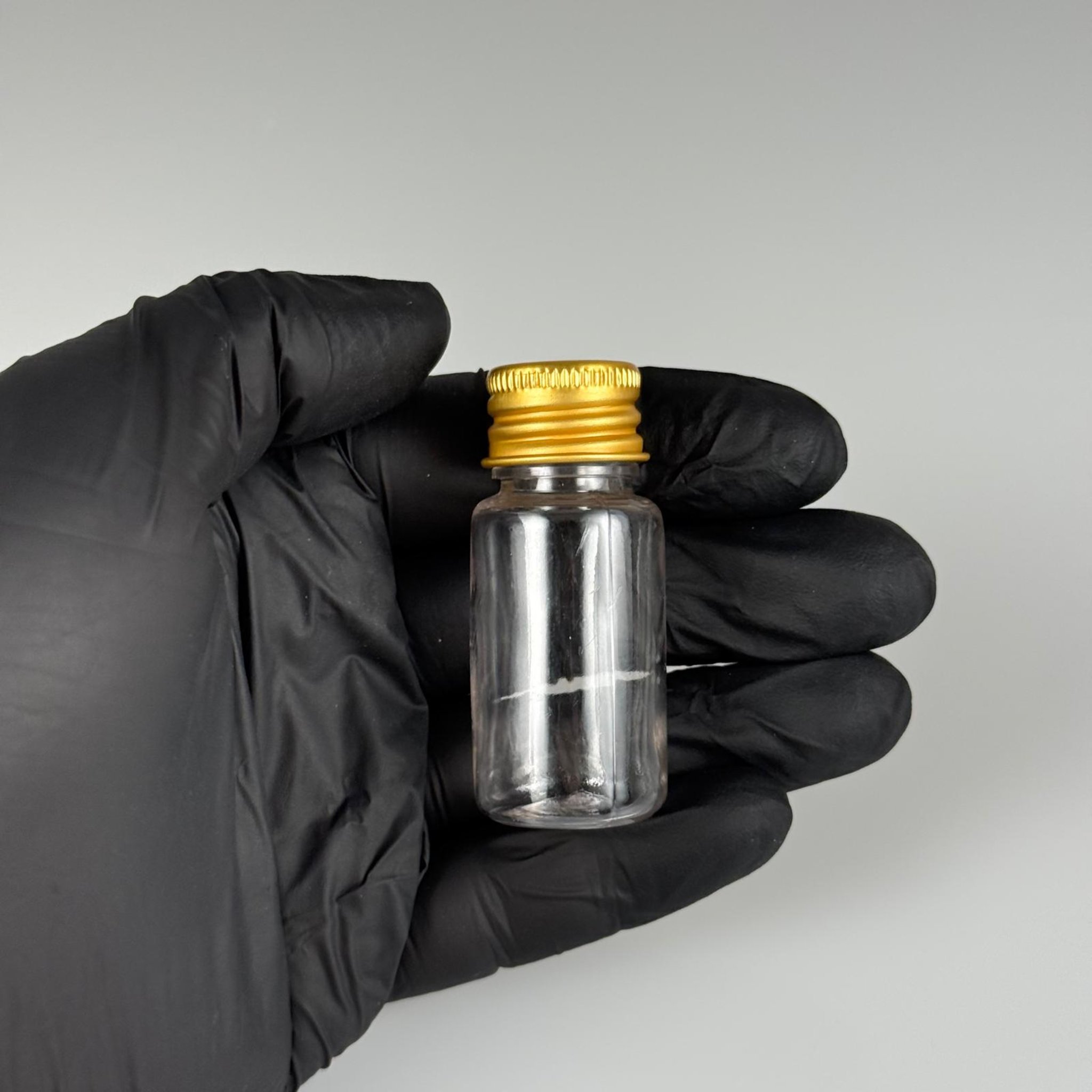 10 CC ŞEFFAF PET SHOT ŞİŞE - KÖPÜK CONTALI GOLD ALÜMİNYUM METAL KAPAKLI + DAMLALIKLI KOLONYA TIPALI TAKIM - 10 ML PLASTİK ŞİŞE