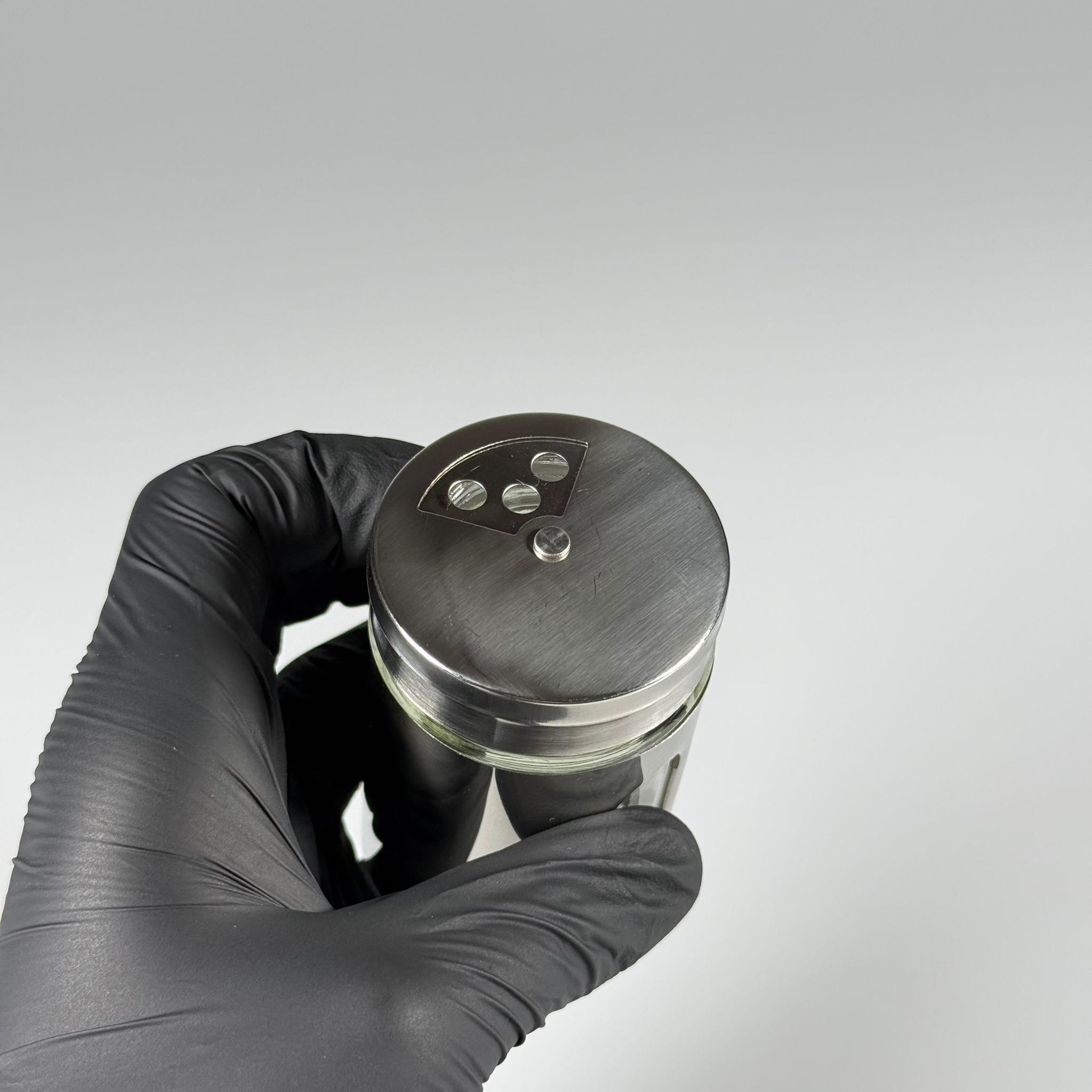 METAL BAHARATLIK (İÇİ CAM) - UFAK BOY - ÇELİK BAHARATLIK, TUZLUK