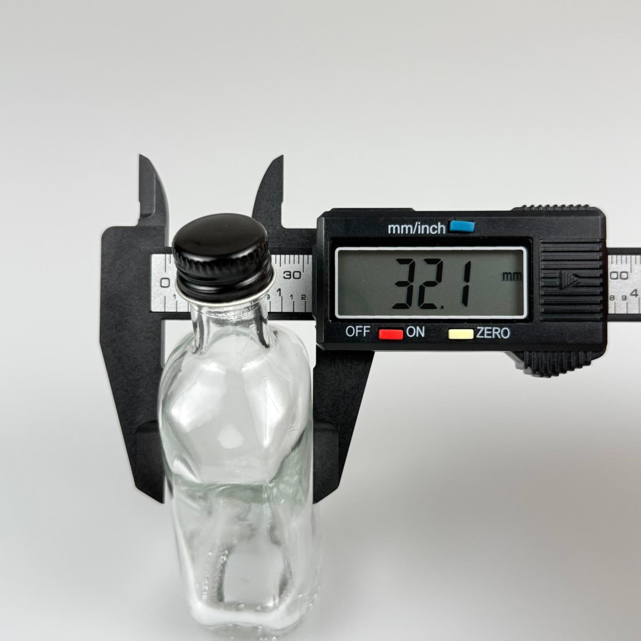 50 CC BOĞAZLI İNCE BELLİ CAM ŞİŞE - SİYAH METAL KAPAKLI KOLONYA TIPALI - 50 ML PRESTİJLİ ŞİŞE