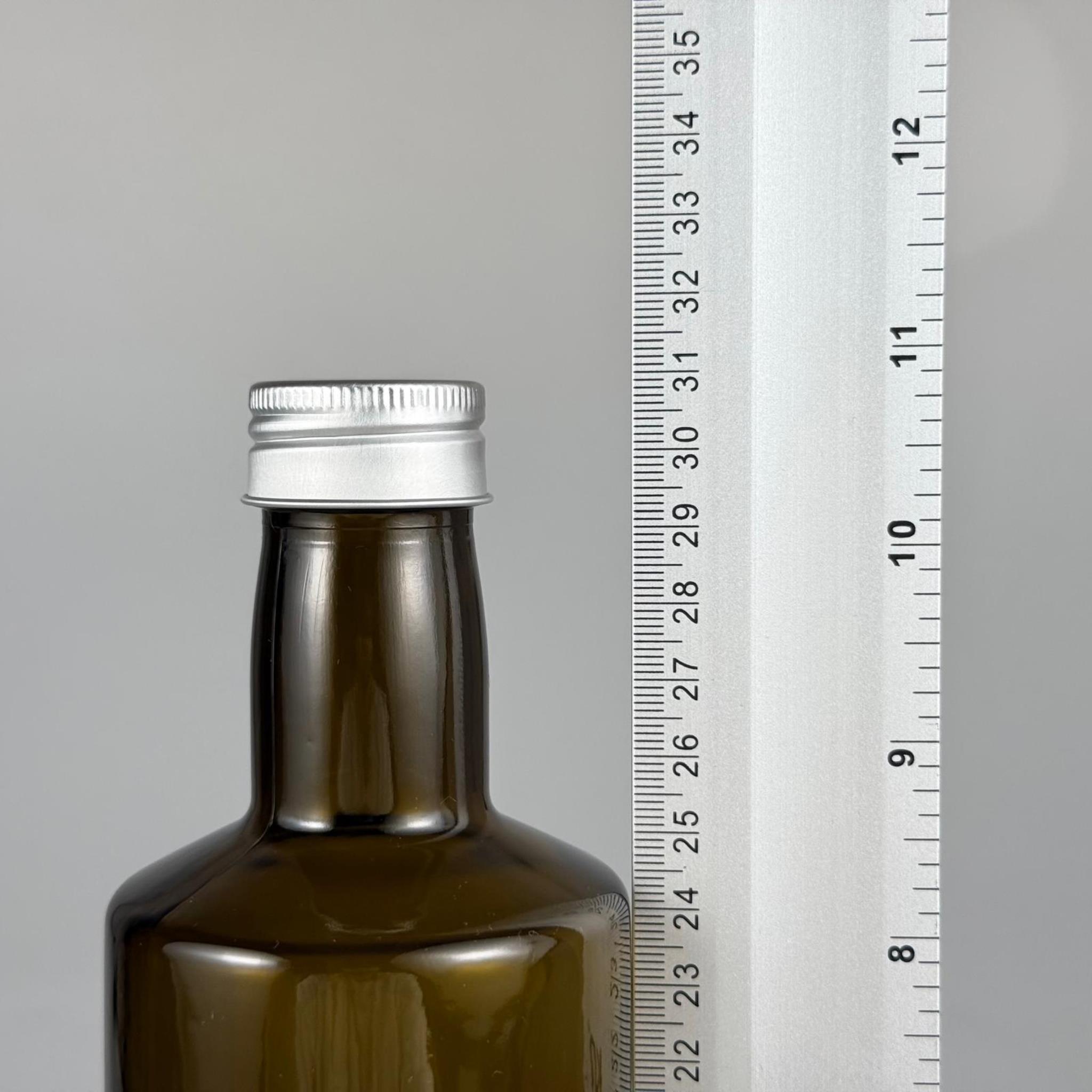 750 CC YEŞİL DORİKA CAM ŞİŞE - GÜMÜŞ METAL ALÜMİNYUM KAPAKLI - 750 ML DORİKA YAĞ ŞİŞESİ - SİRKE ŞİŞESİ