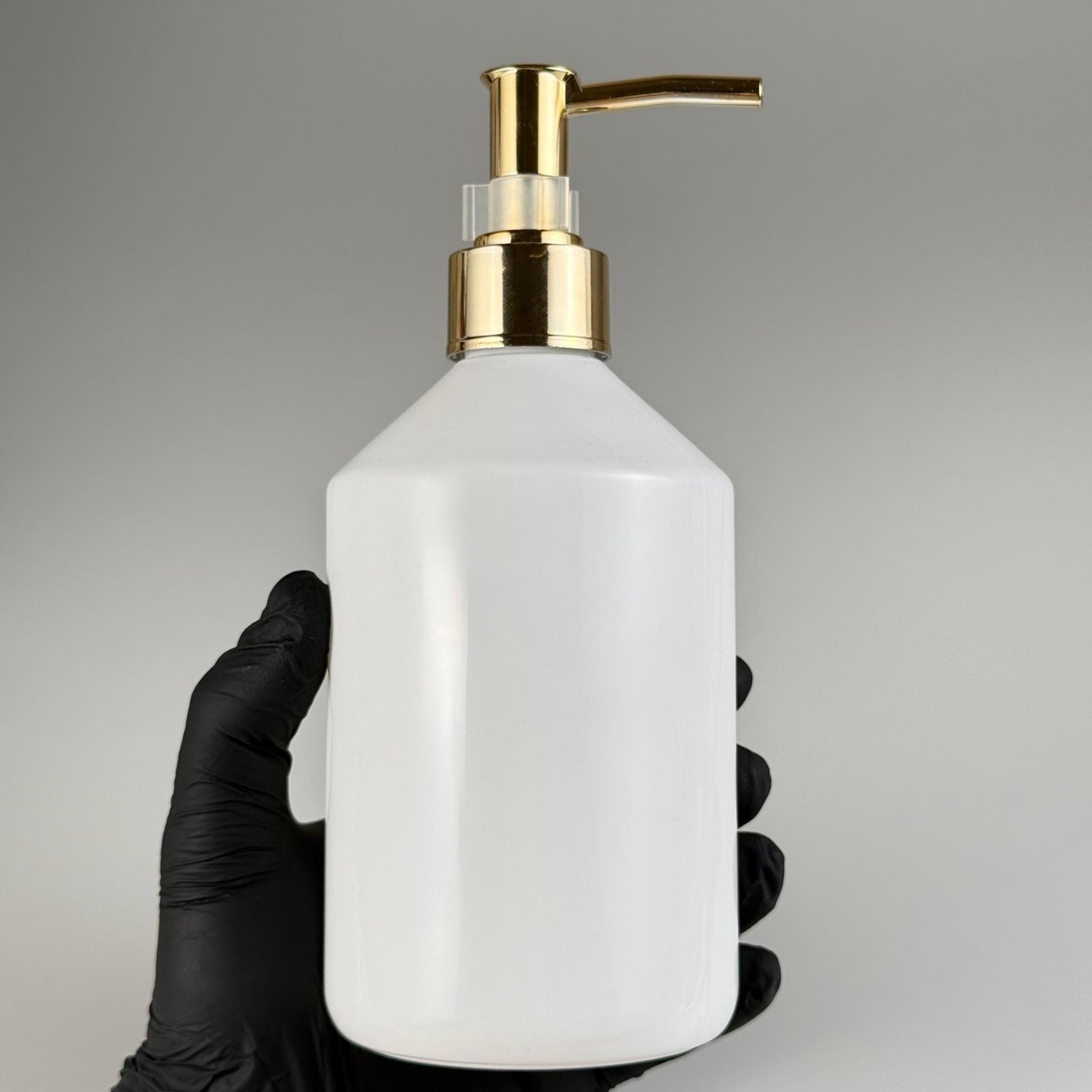 500 CC BEYAZ PET ŞİŞE - 500 ML BEYAZ PLASTİK ŞİŞE KLİPSLİ LÜX GOLD POMPALI - LÜKS SIVI SABUN POMPALI PLASTİK ŞİŞE
