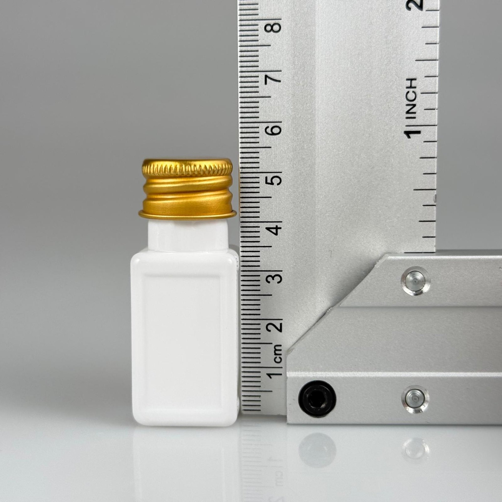 10 CC BEYAZ KARE PET SHOT ŞİŞE - KÖPÜK CONTALI GOLD ALÜMİNYUM METAL KAPAKLI TAKIM - 10 ML PLASTİK ŞİŞE