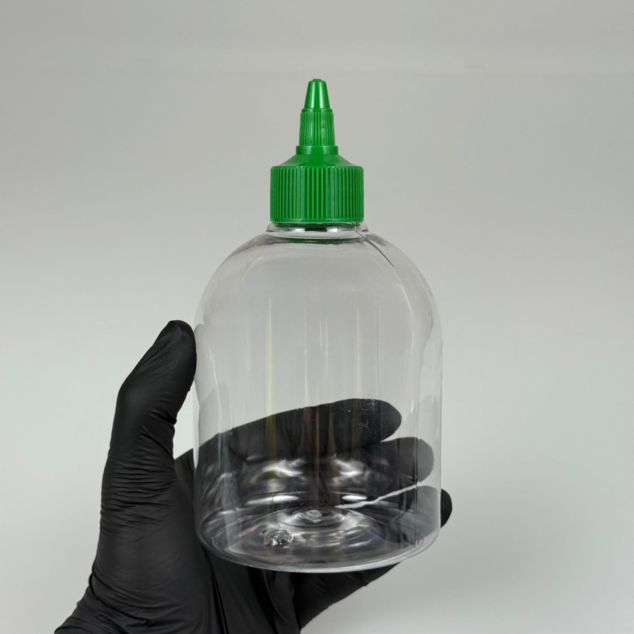 ZEYTİNYAĞI, SOS, ACI SOS, SİRKE, SRIRACHA VB BOŞ ŞİŞELERİ - YEŞİL SİVRİ TWİST AKITICI KAPAK + 500 ML TOMBUL ŞEFFAF PET PLASTİK ŞİŞE TAKIM