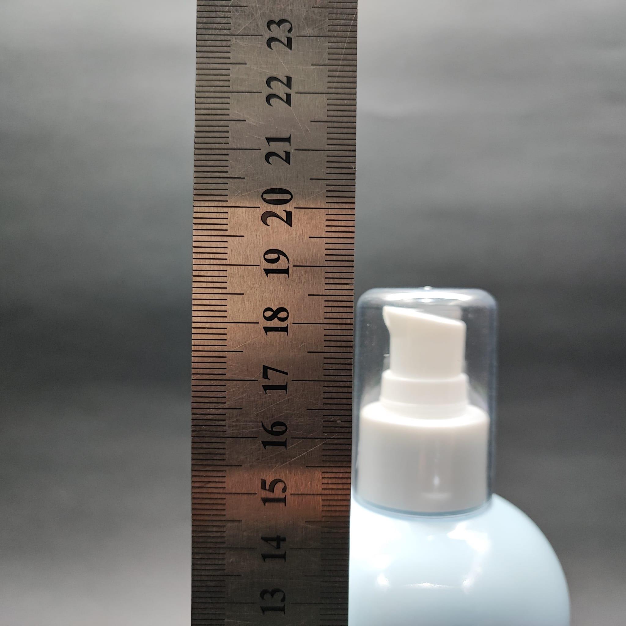 400 CC OVAL BOYUNLU SİLİNDİR PET ŞİŞE (30 GR) - BEYAZ LOSYON POMPALI - 400 ML PLASTİK ŞİŞE - BEBEK MAVİSİ