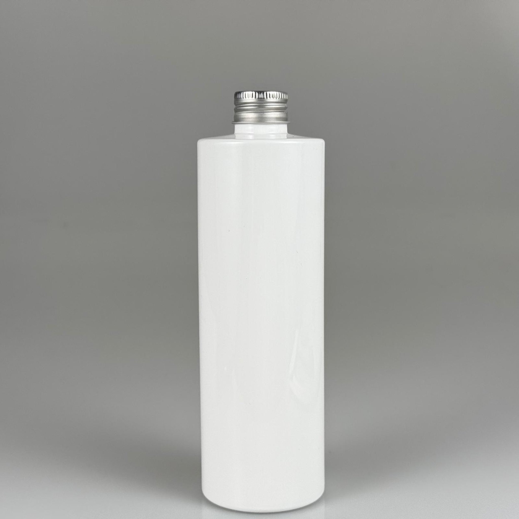 400 CC BEYAZ KÜT BOYUNLU SİLİNDİR PET ŞİŞE (30 GR - 24 AĞIZ ) + KÖPÜK CONTALI GÜMÜŞ METAL ALÜMİNYUM KAPAKLI TAKIM - 400 ML  KAPAKLI BEYAZ PLASTİK ŞİŞELER
