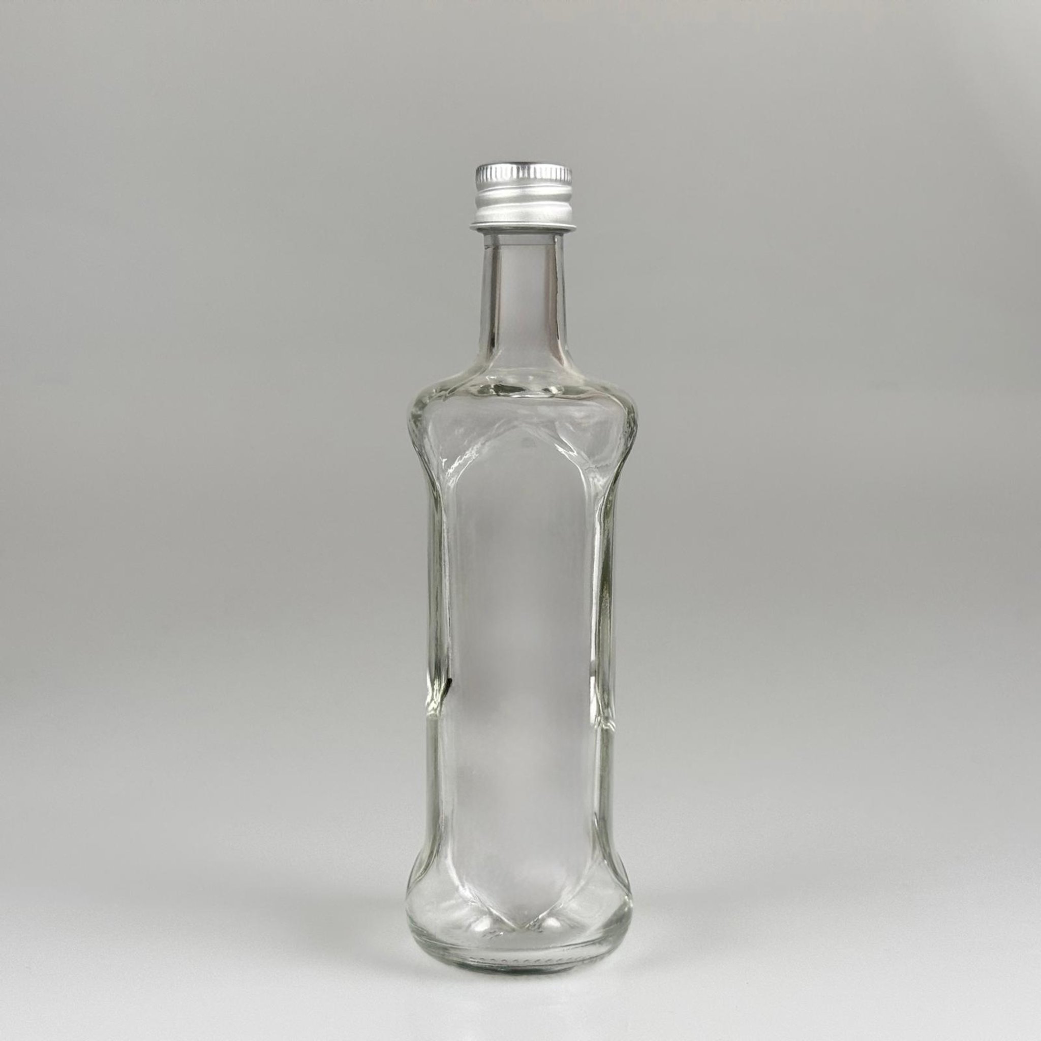 100 CC ŞEFFAF CAM DORİKA  ŞİŞE + GÜMÜŞ ALÜMİNYUM METAL KAPAKLI TAKIM - 100 ML SOS ŞİŞESİ