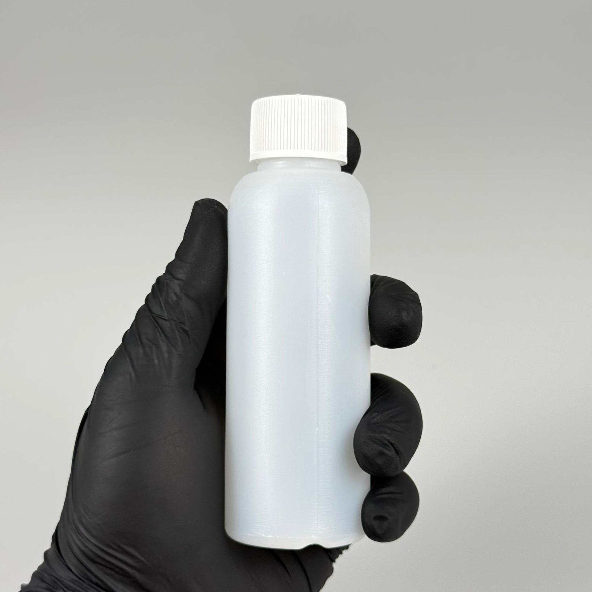 100 CC NATÜREL SERT POLİETİLEN ŞİŞE + BEYAZ PLASTİK KAPAKLI ( 24 MM ) + PLASTİK TIPALI - 100 ML SERT POLİETİLEN ASETON ŞİŞESİ